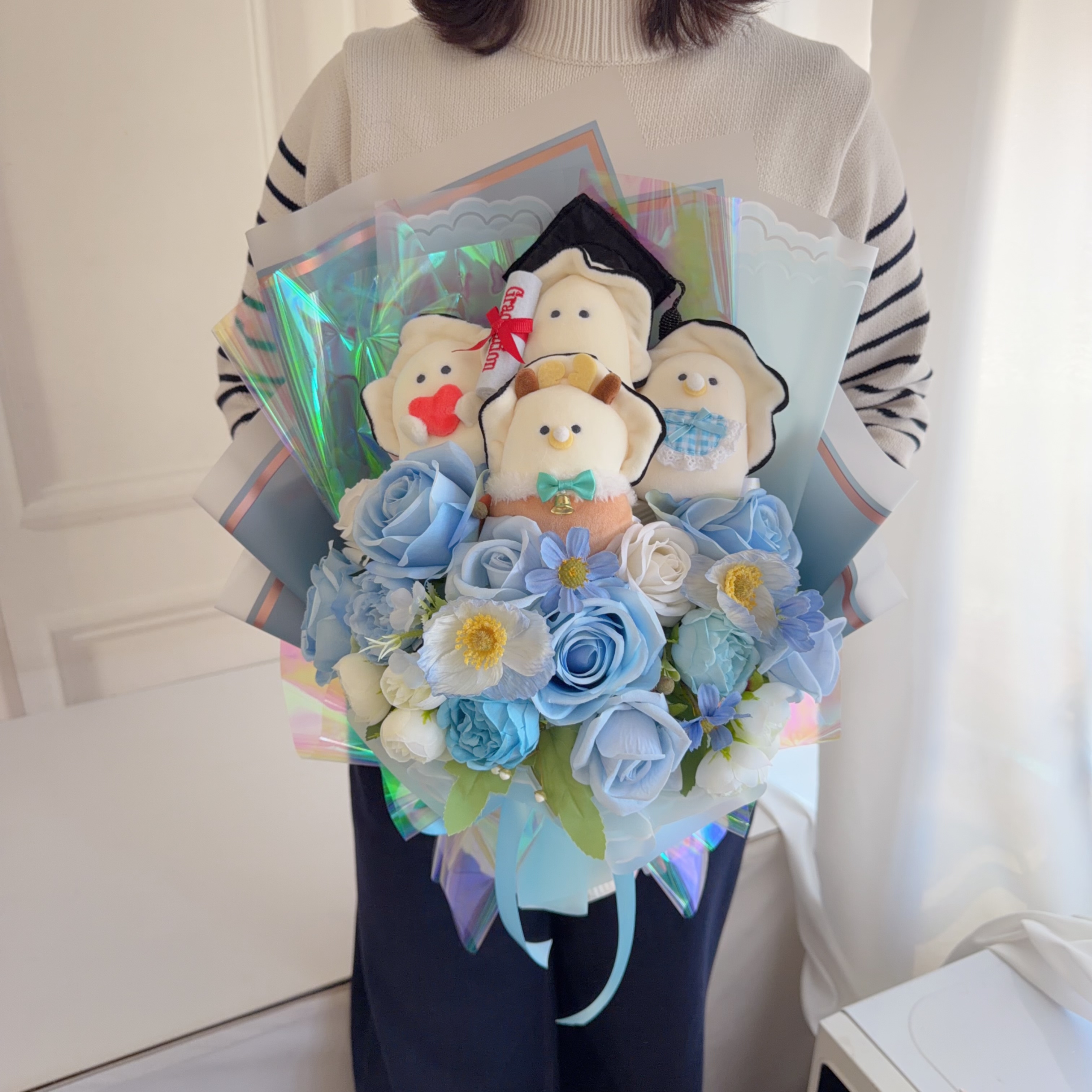 (現貨)生蠔BB畢業公仔花