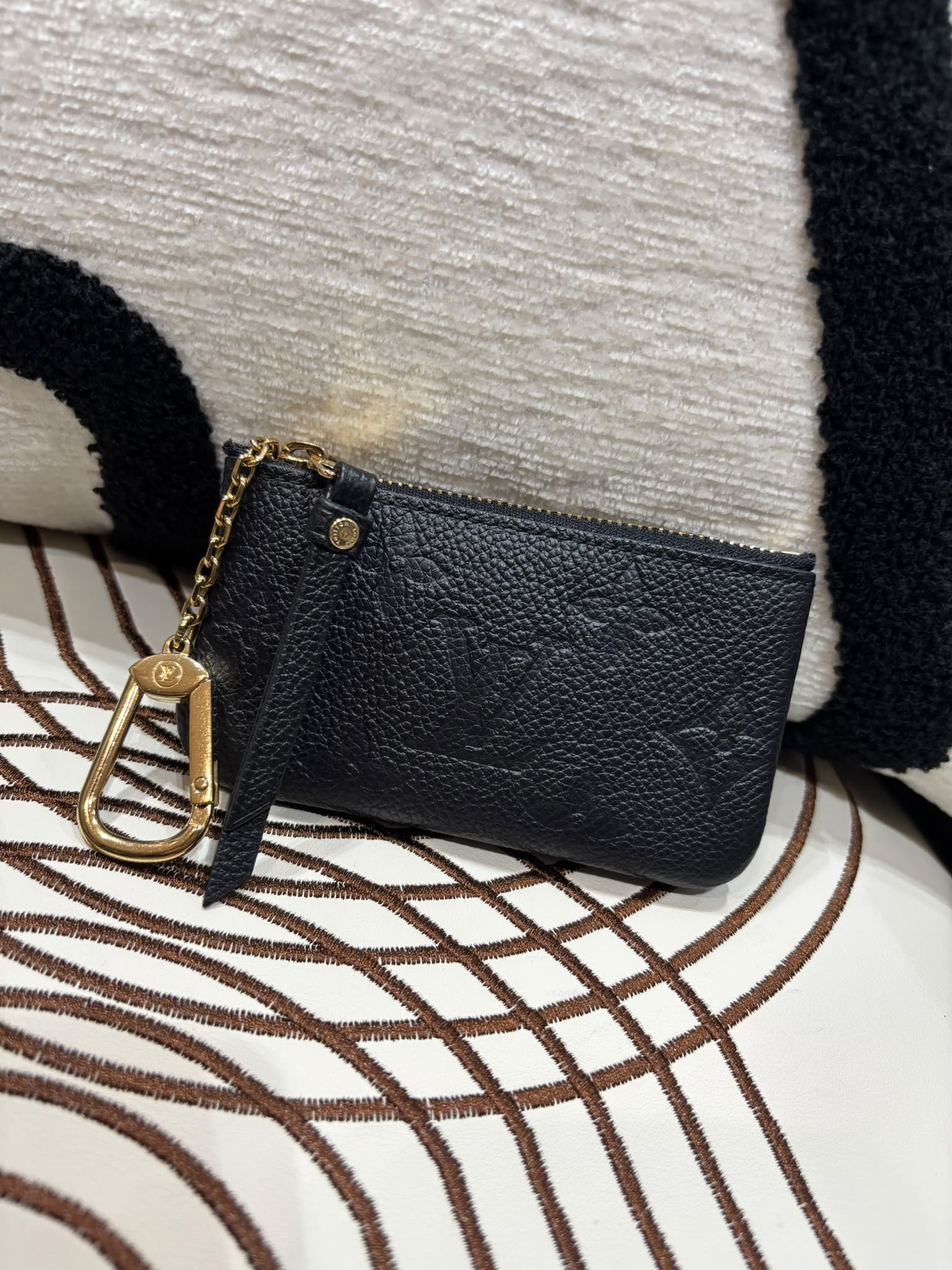 LV M80879 Key & Coin Case Calfskin Black 100%Authentic, 99%New ✅Dust bag✅Box