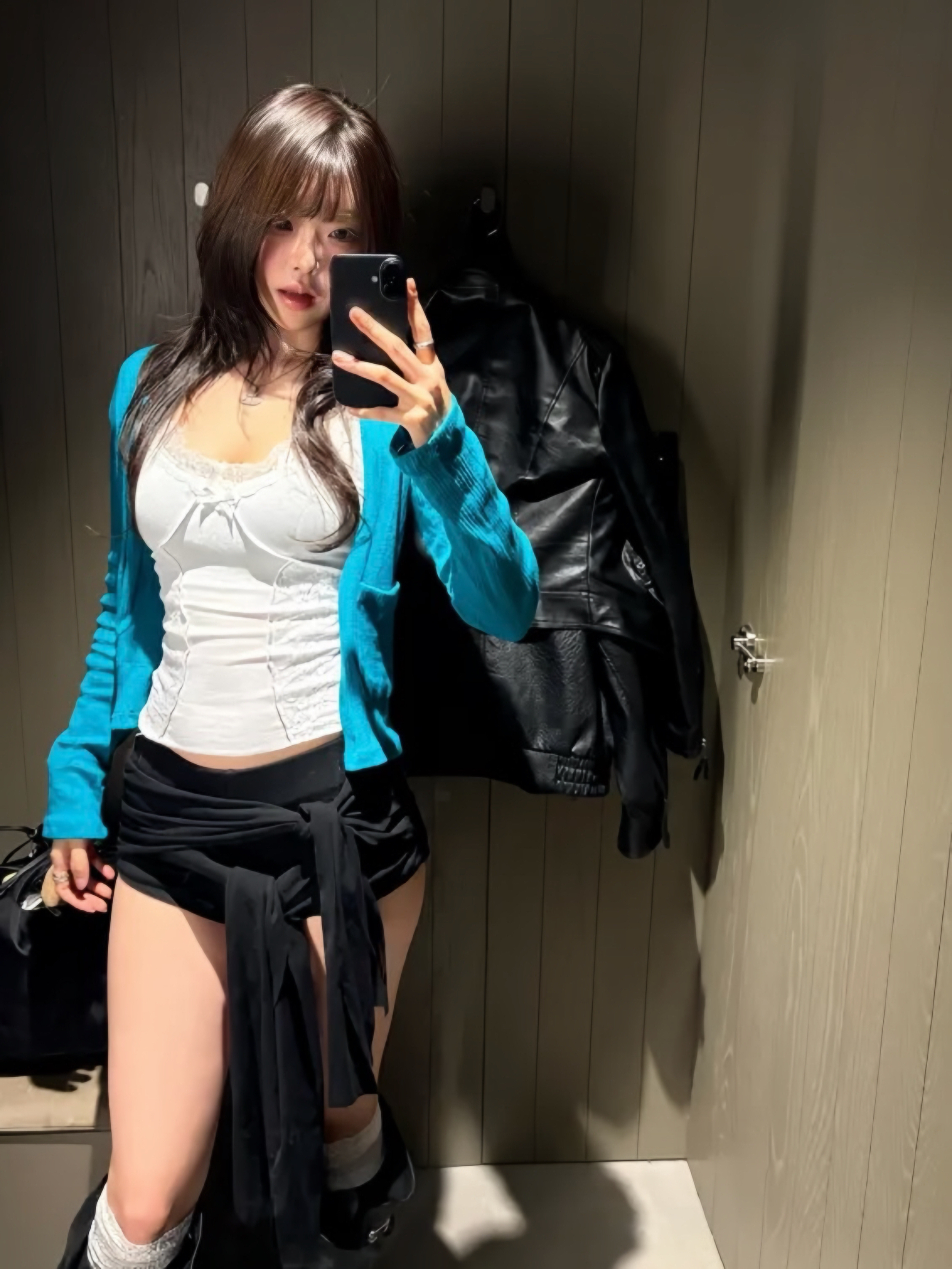 Layered Wrap-Front Micro Shorts