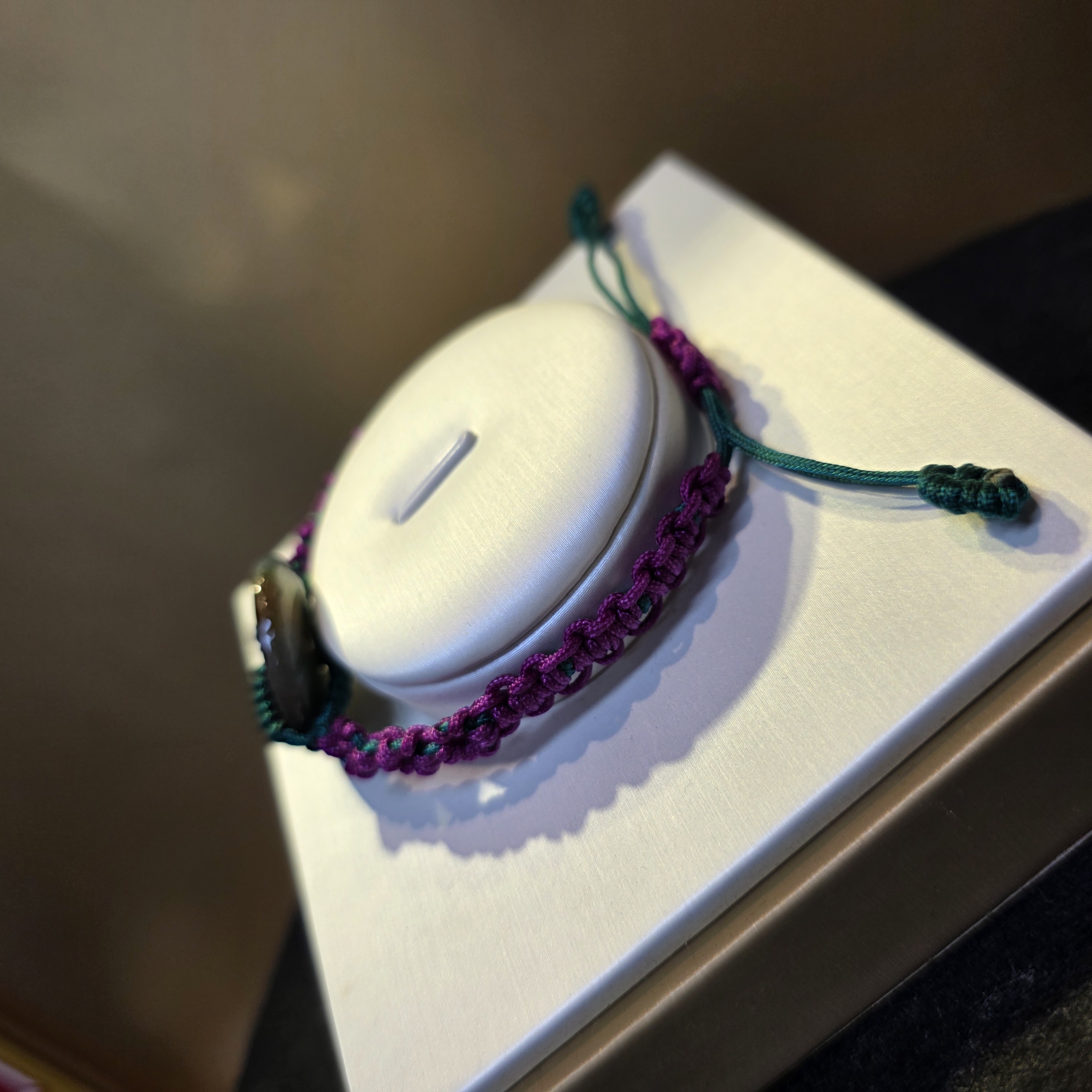 瑪瑙平安扣織繩手鏈