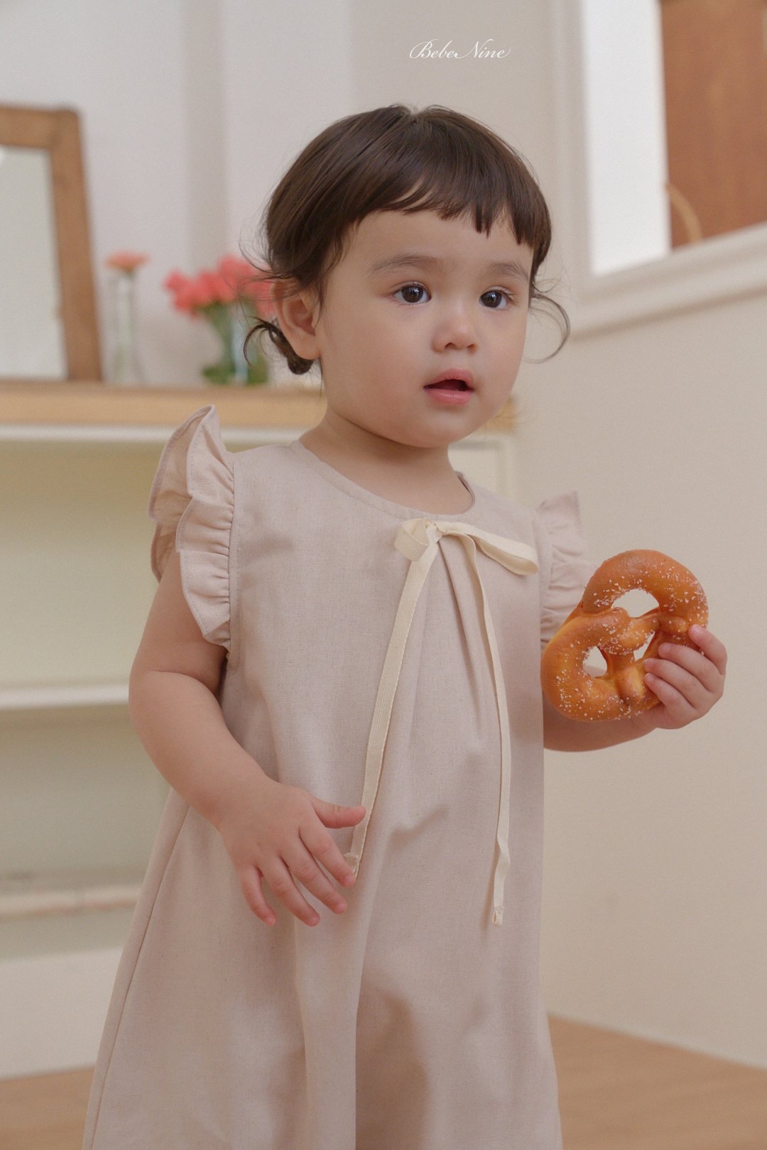 ☀️預訂 韓國直送☀️🇰🇷Bebenine兩色絲帶荷葉邊背心連身服