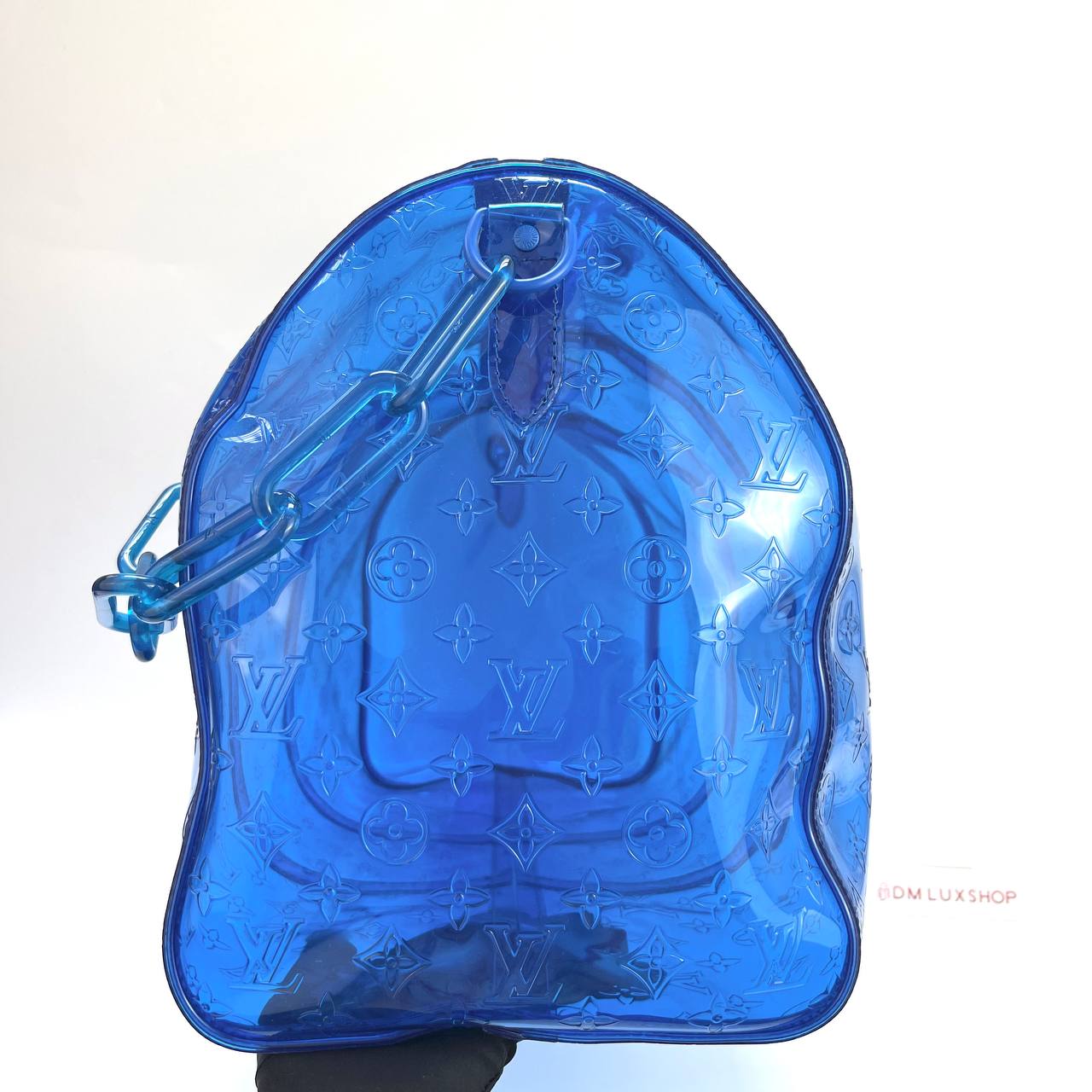 LV PVC Blue Keepall 50 Travel Bag