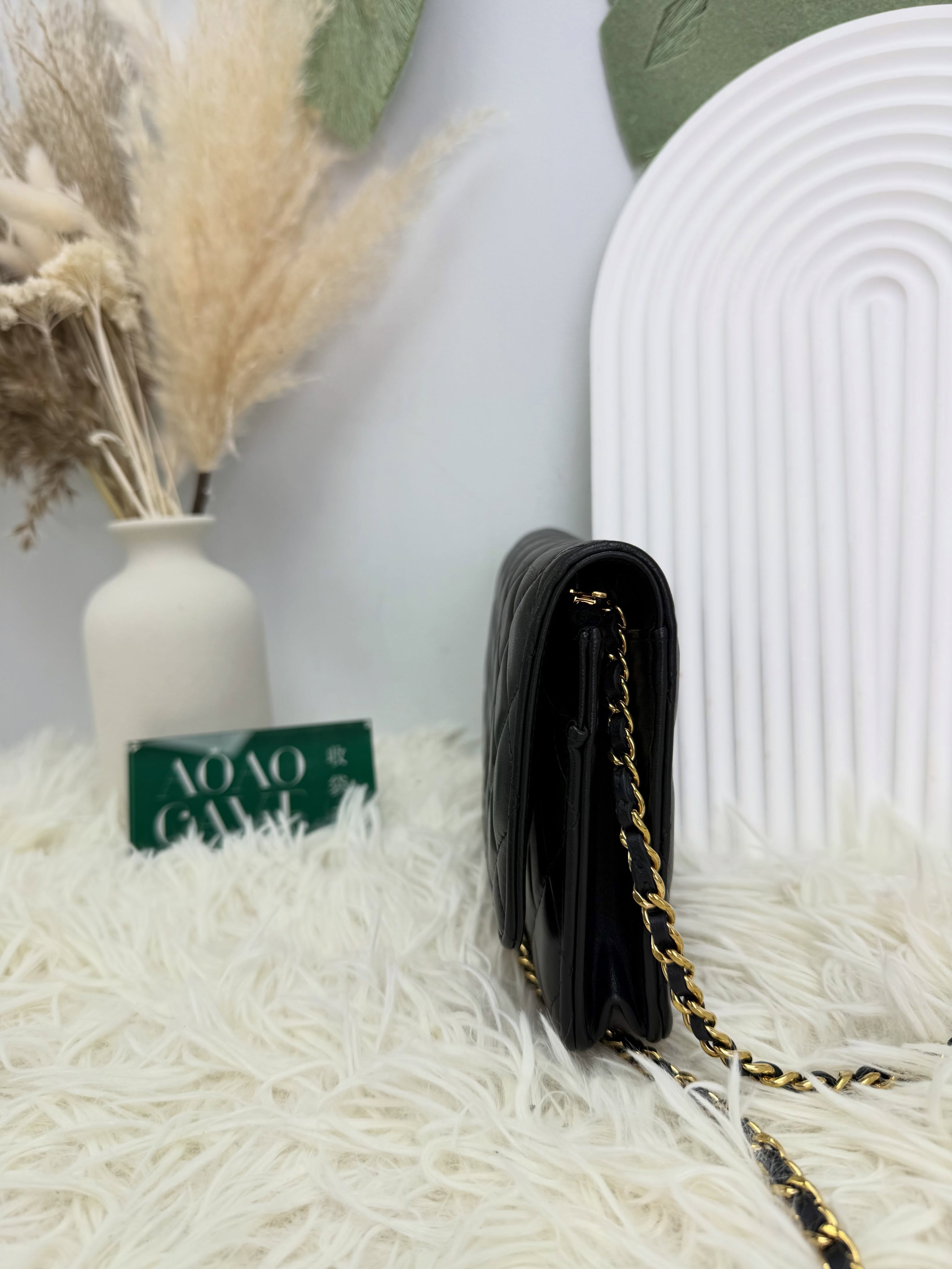 Chanel 👜 PRE OWNED 🛍️黑金woc 晶片款🖤