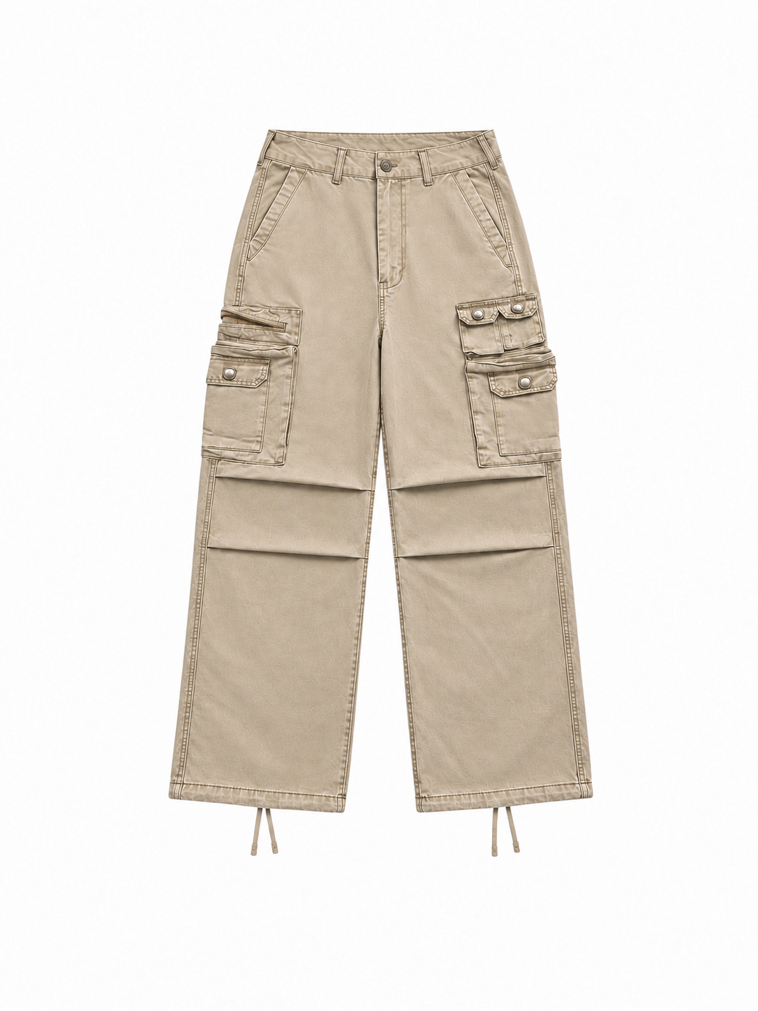 Multi-Pocket Wide-Leg Cargo Pants