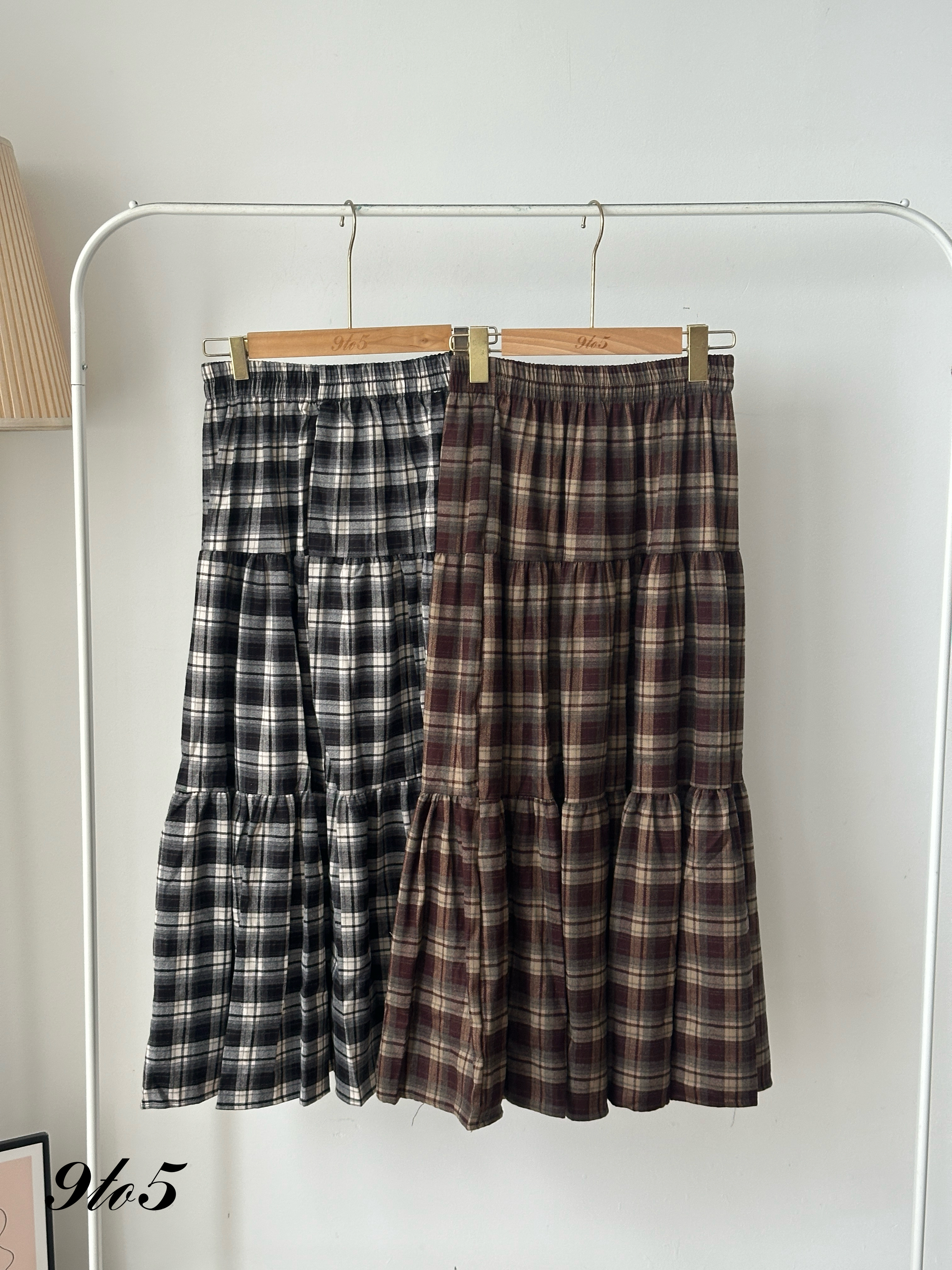 S1817 Checker Layered Skirt - 4 Colors 