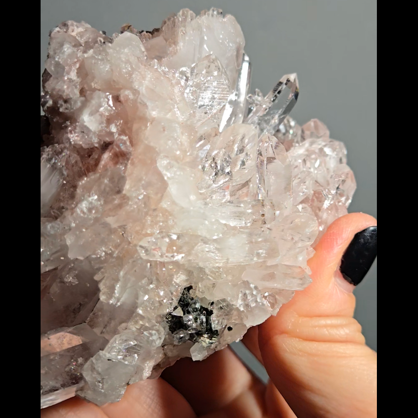 Extra pink Pink Lemurian quartz cluster from Colombia - LQ183