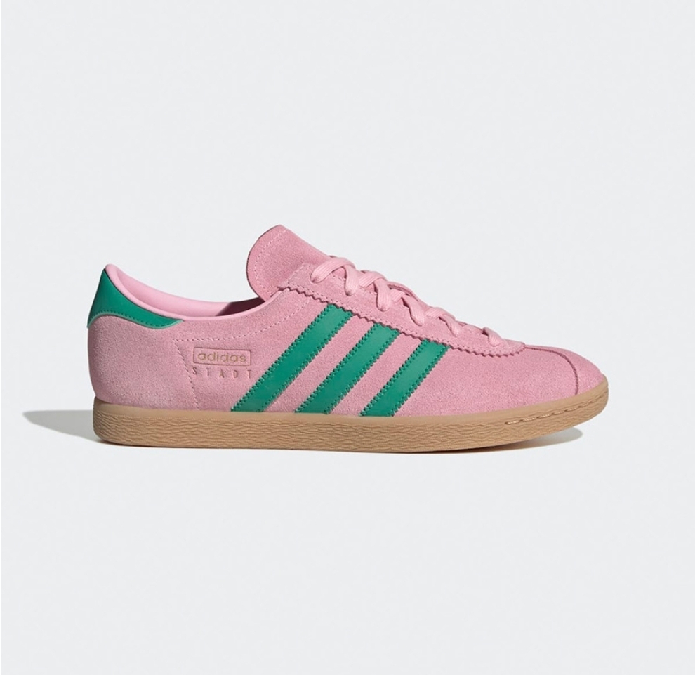 Adidas Stadt 系列 粉底綠色運動休閒鞋