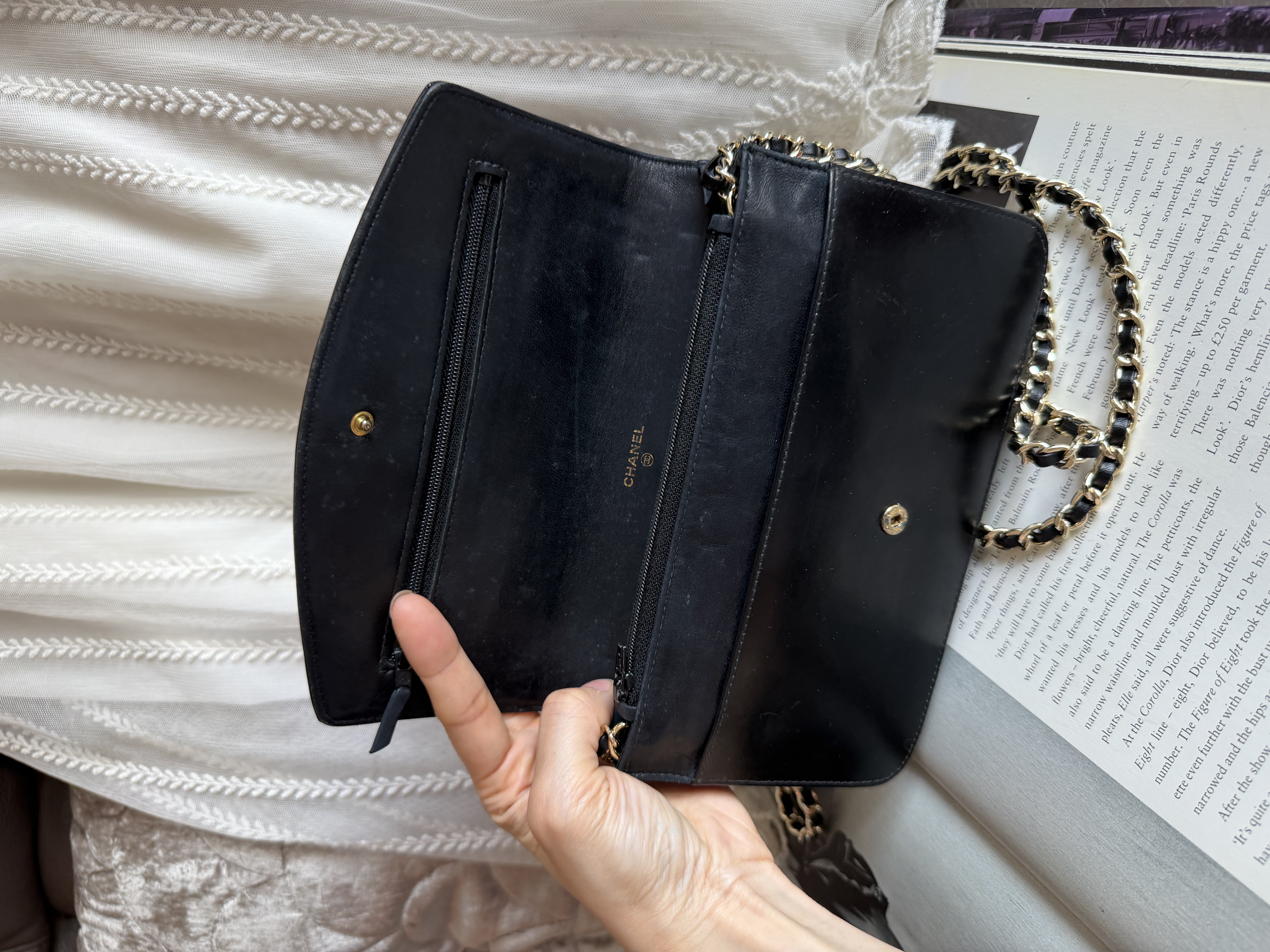 Vintage Chanel patent leather wallet 