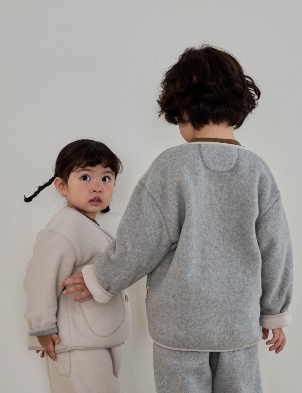 親子羊絨保暖外套 (Melange Grey M88-98/Adult S)