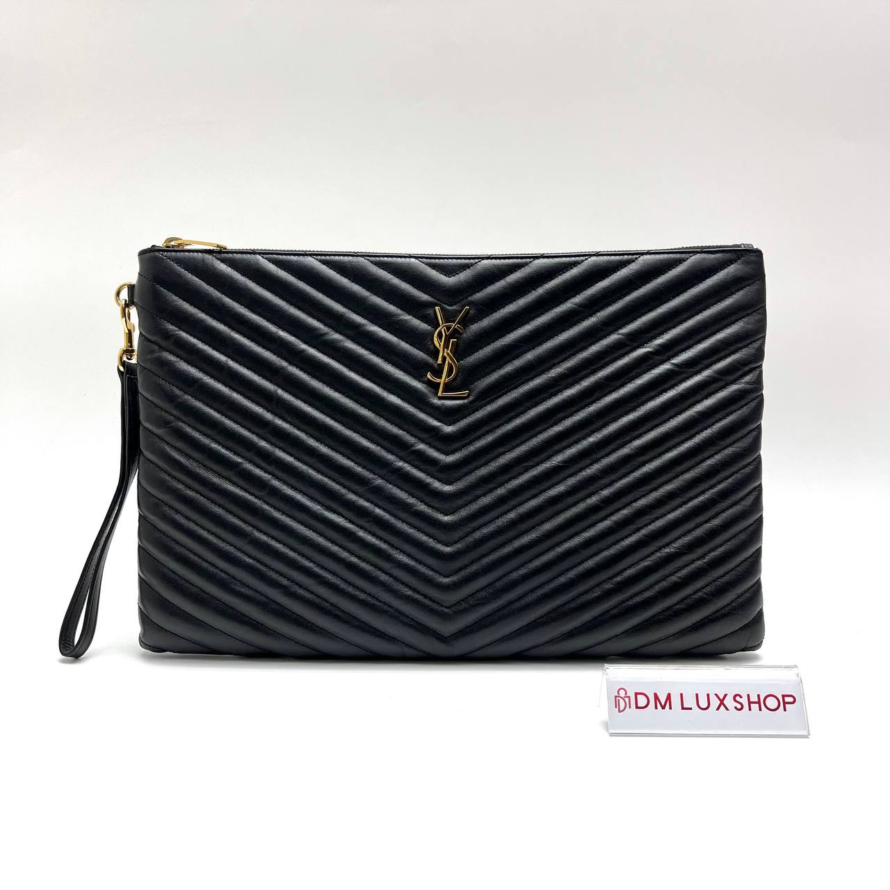 YSL Calfskin Cassandre Matelasse Tablet Pouch