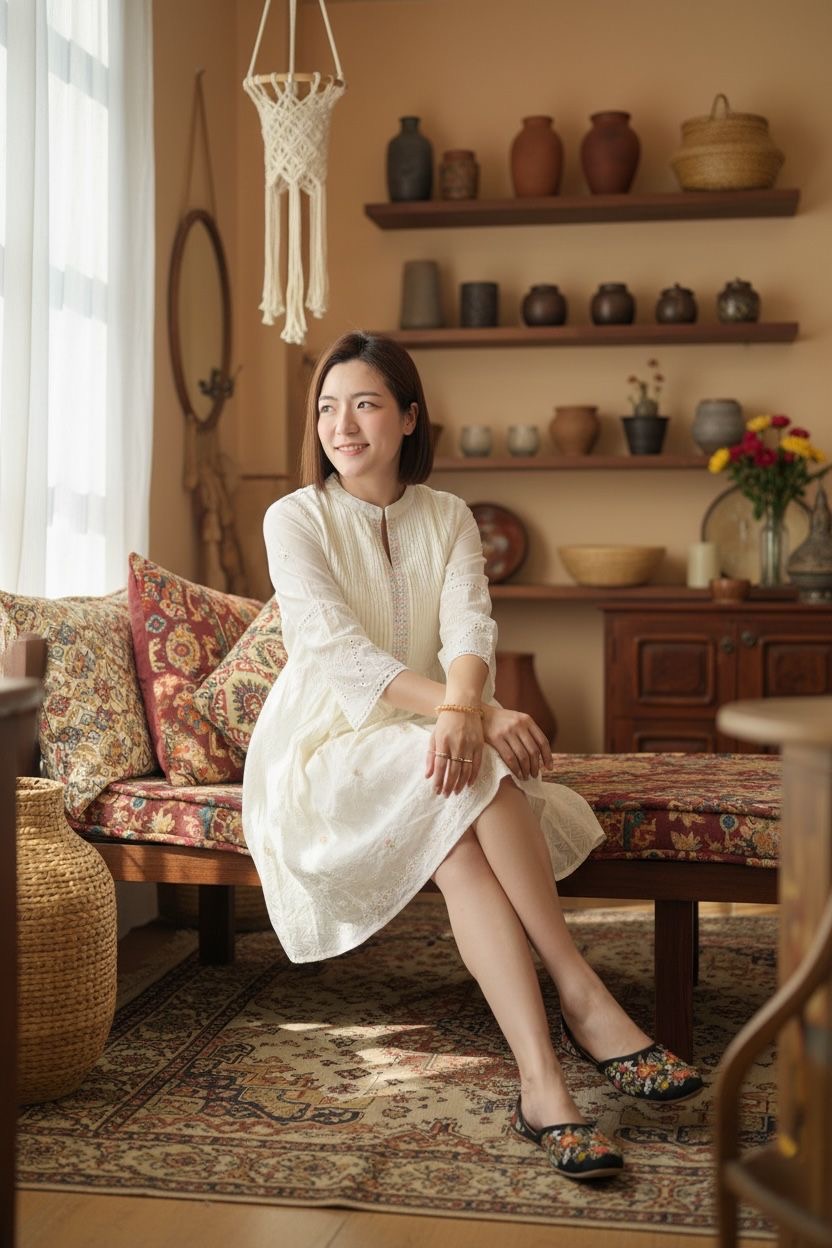 Milky White Accordion Fold Short OP 35" #1131