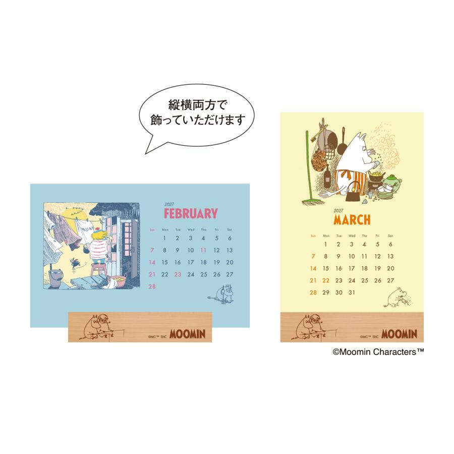 【2027日本限定】Moomin 姆明木質桌面月曆｜打造治癒系北歐風案頭