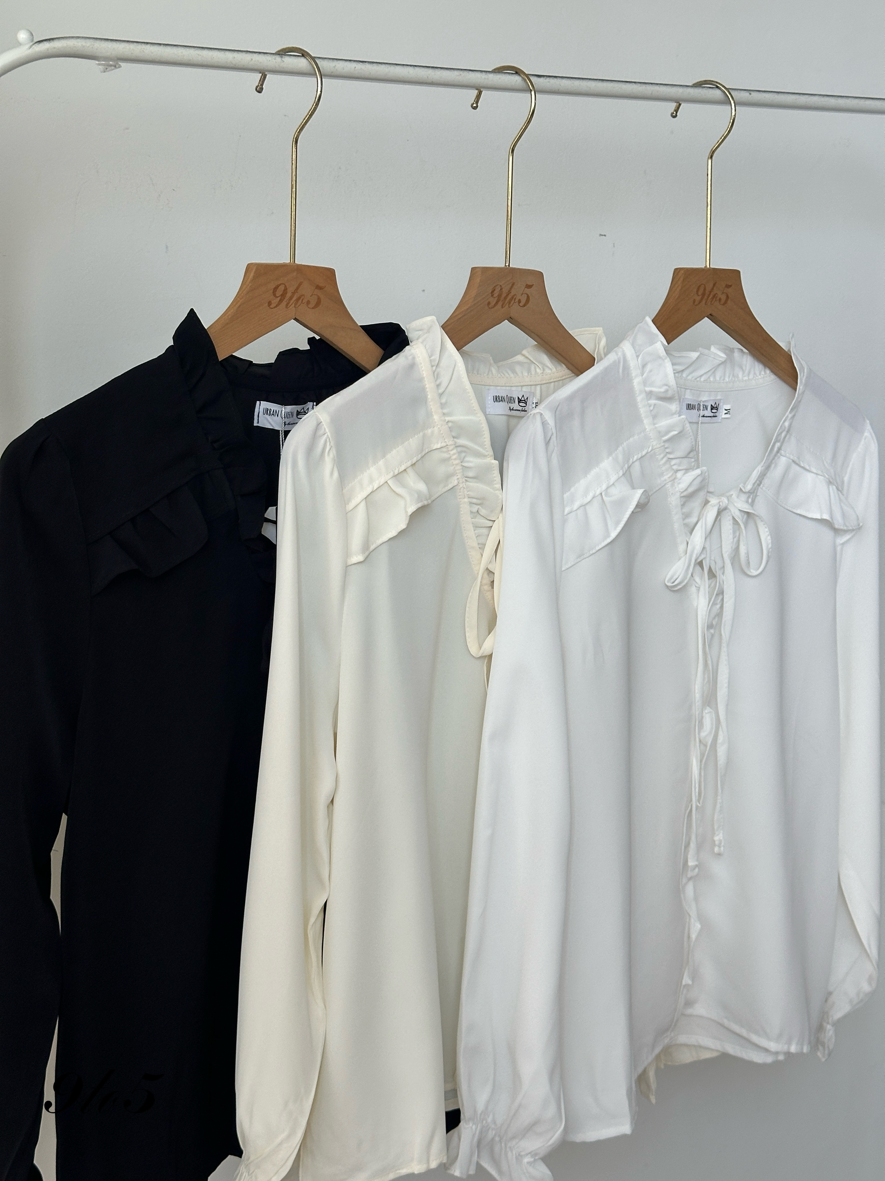 T3997 Bow-tie Ruffle Shirt - 3 Colors