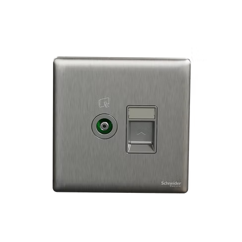 施耐德 Unica X 炫星銀 TV蘇+CAT6數據插座