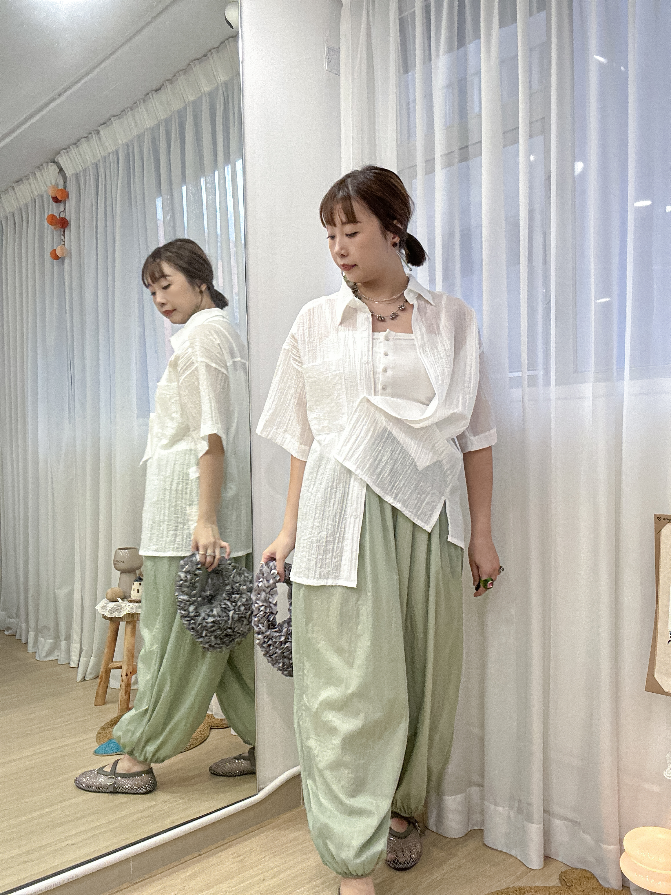 休閒帶點端莊～免燙肌理感S/S恤衫 PR0002 - 白色 white