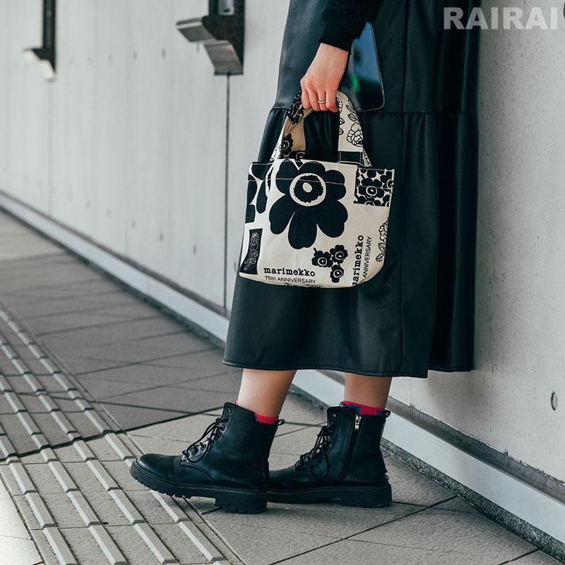 🆕【⭐訂購⭐】🌀 🇯🇵 日本直送 #日本限定 #marimekko Nyytti 75周年限量版Tote bag(黑色 x 白色)🌀 [ELID-0226][261030]