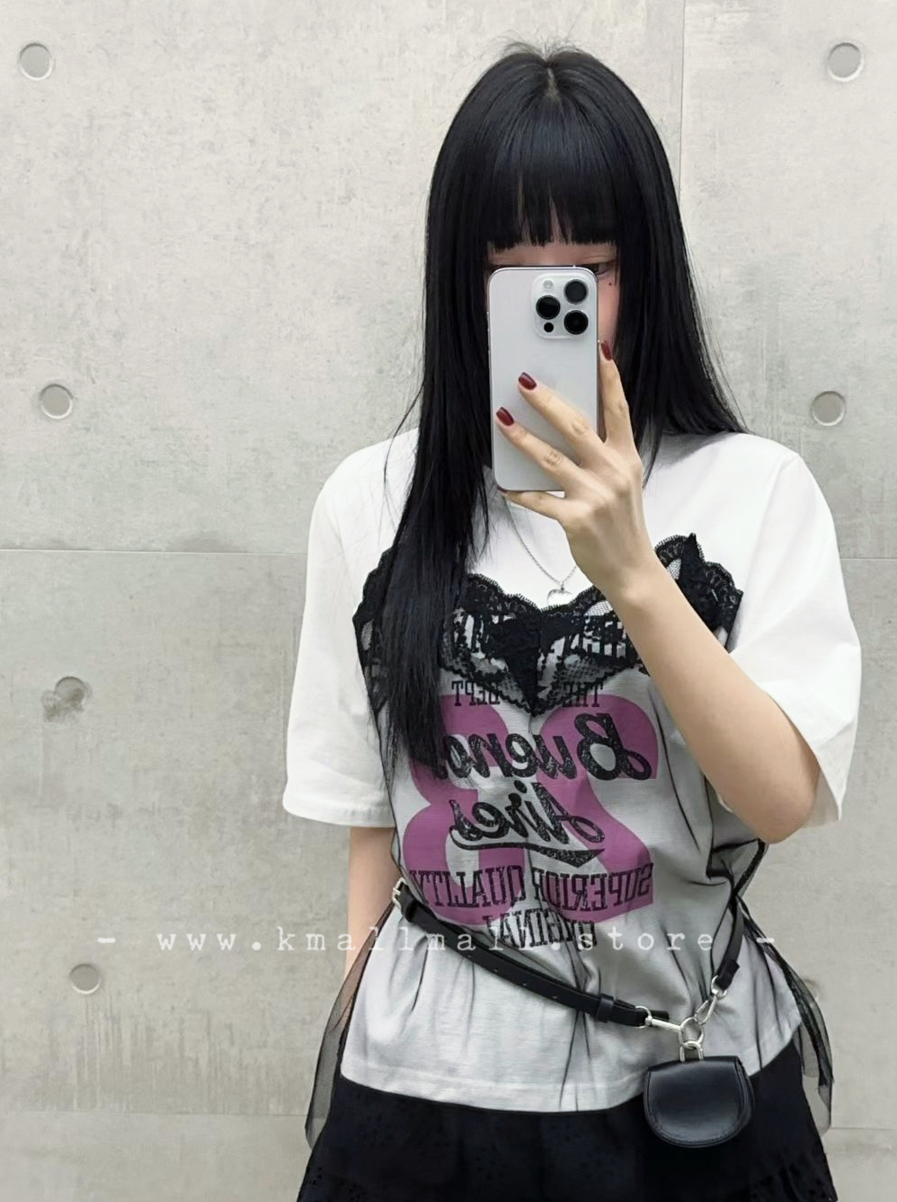 🌼初春優惠🍀 英文字拼LACE網紗Tee