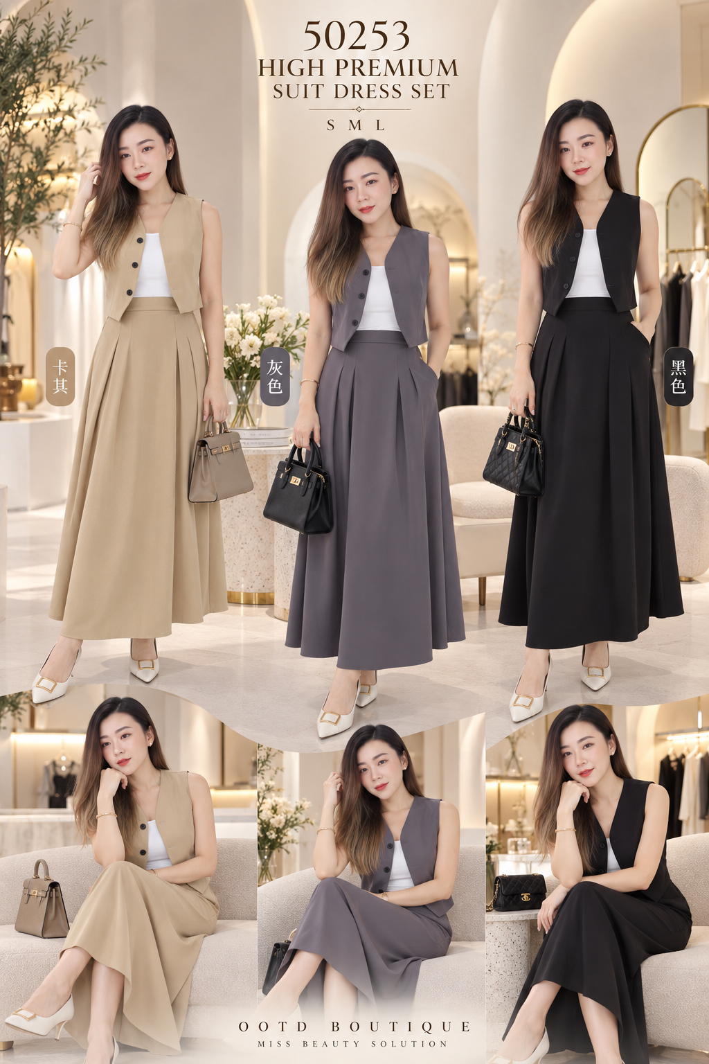 50253 High Premium Suit Dress Set