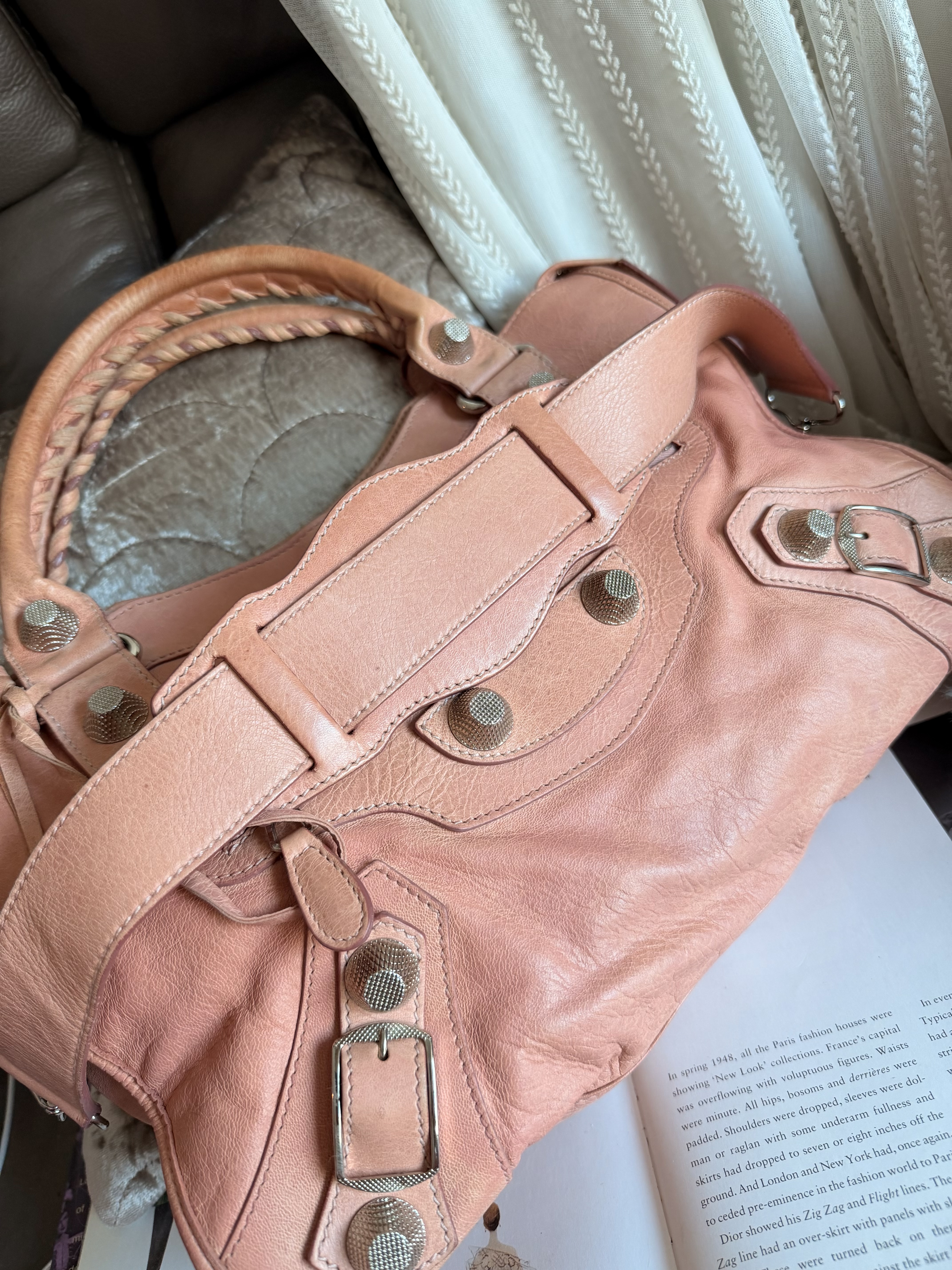 balenciaga Vieux Rose pink classic city giant 21 silver 銀大釘