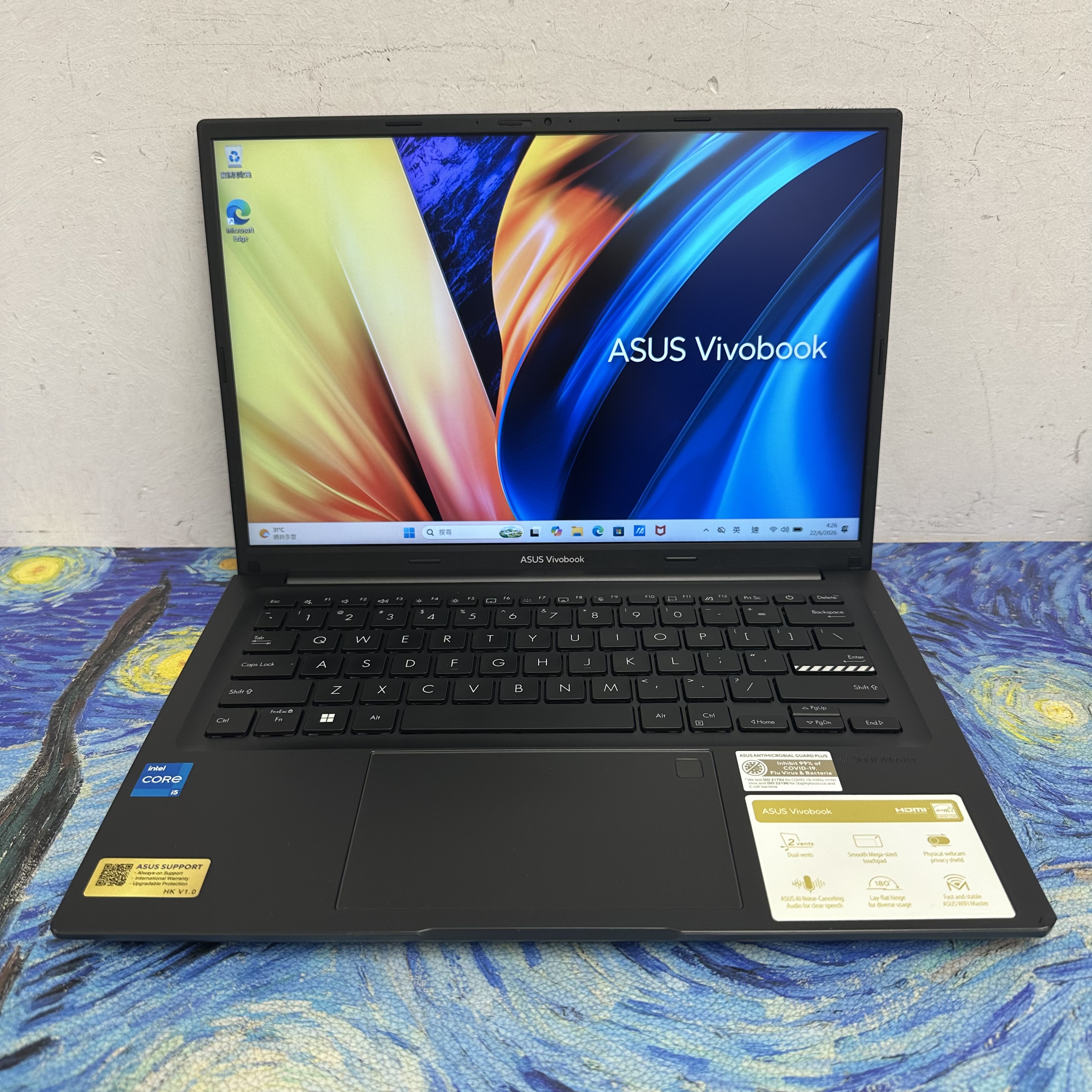 ASUS VivoBook 14寸 i5-13420H /16GB Ram/512GB SSD/黑色機身 / Laptop / Notebook / 文書 / PC / Movie / Netflix / 原廠保養 / 粗用一流