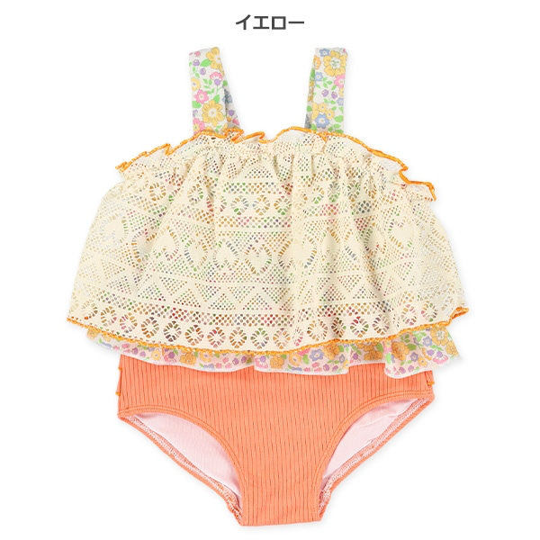 🇯🇵預訂 日本直送🇯🇵兩色花卉滿印蕾絲吊帶分體泳衣