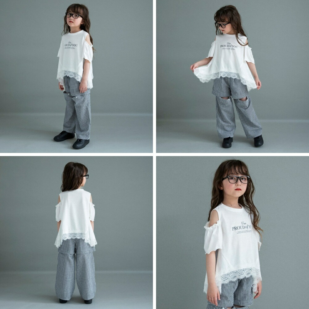 🆕【⭐訂購⭐】🌀 🇯🇵 日本直送🇯🇵 露肩 荷葉邊 蕾絲下擺 短袖TEE［2款選］🌀[ELDA-0236][260526]