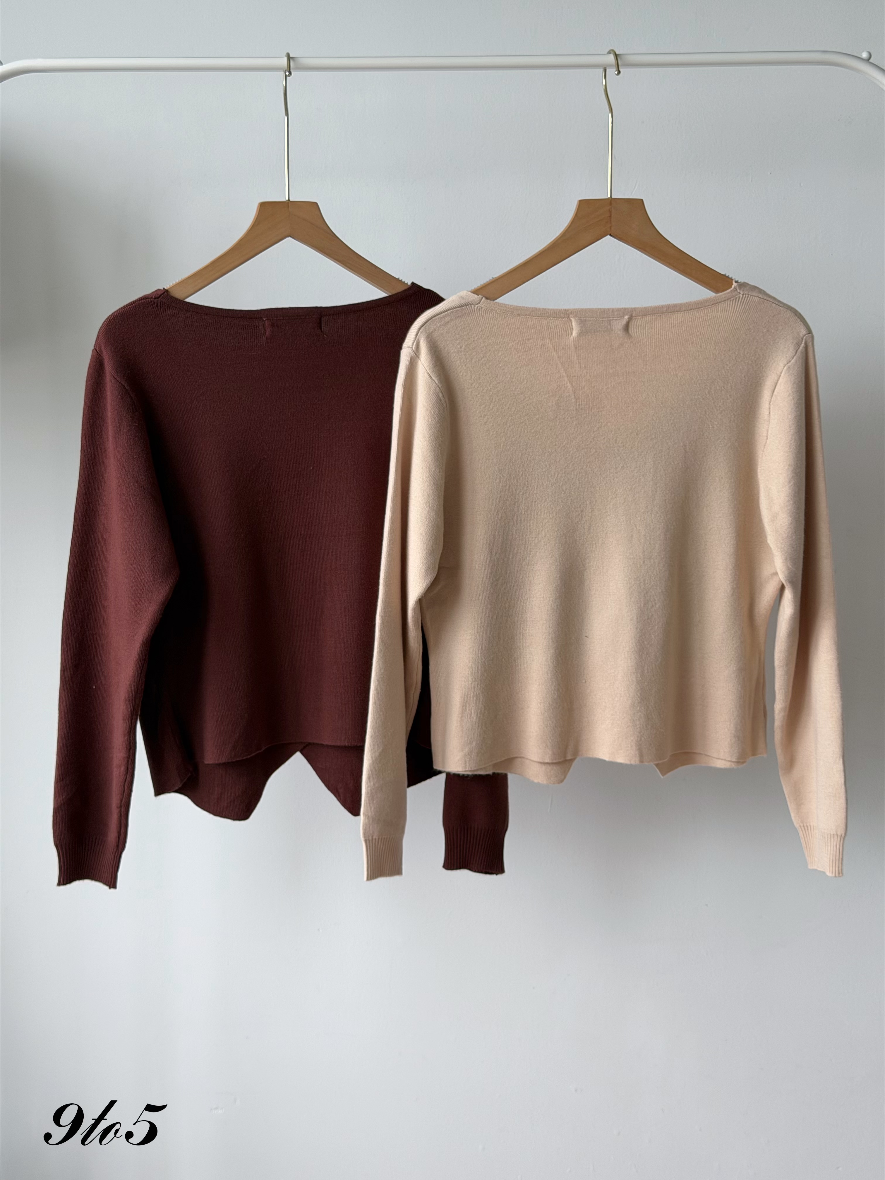 T4539 Fake Two-Pieces Knit Top - 4 Colors 