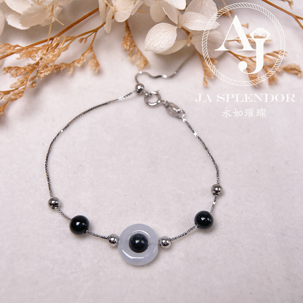 D-36J 天然翡翠A玉 薄荷糖系列純銀手鏈