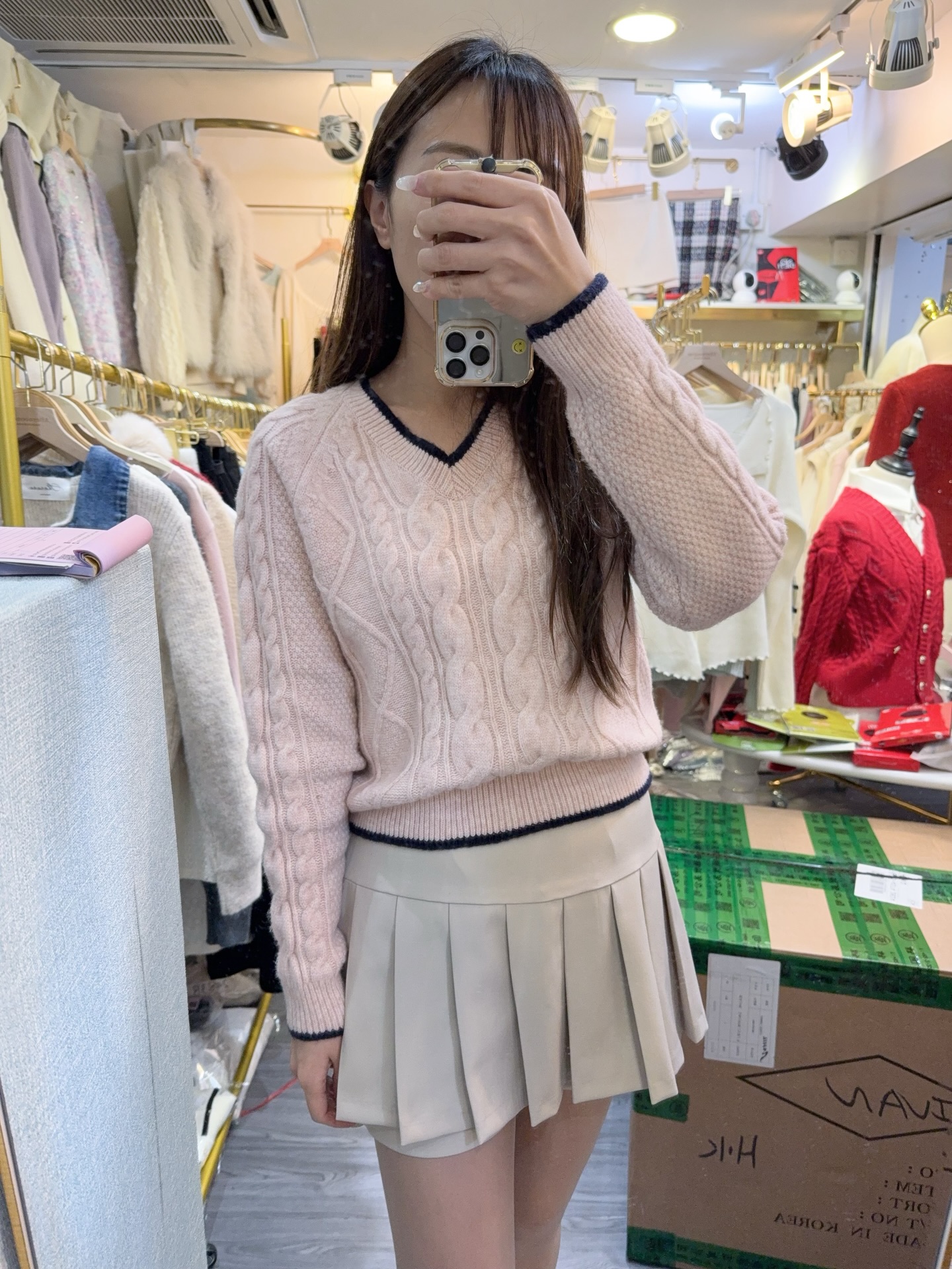 小v麻紋針織top3 色💕💕💕