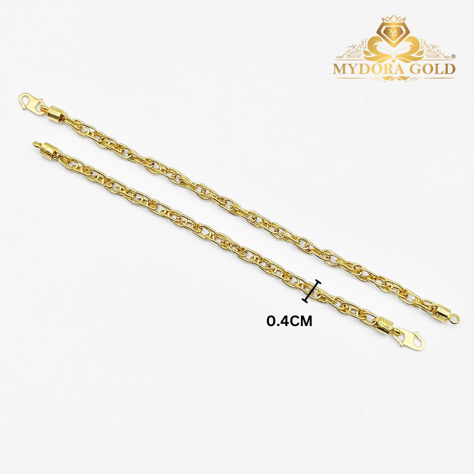 MYDORA Rantai Tangan Paperclip Pintal l EMAS 916/22K