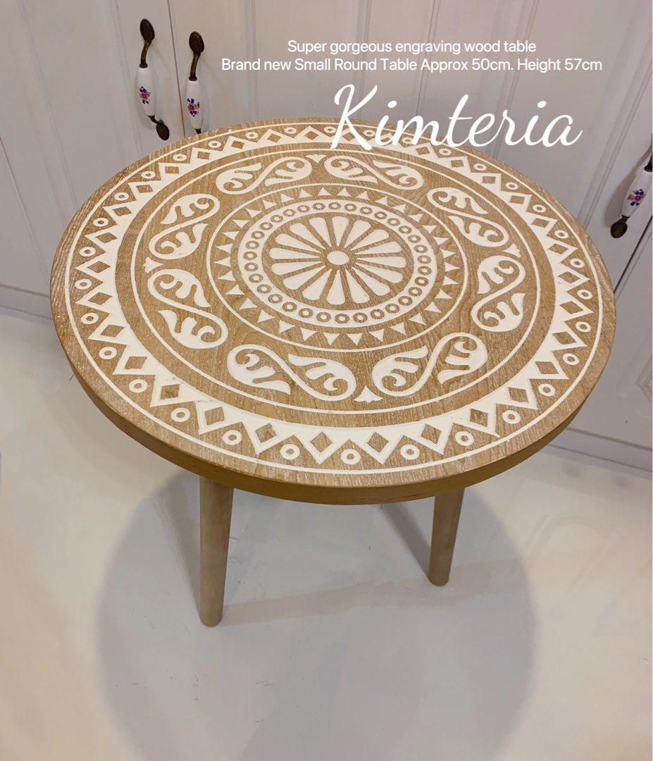 Paranakan Style Engraving Round Table
