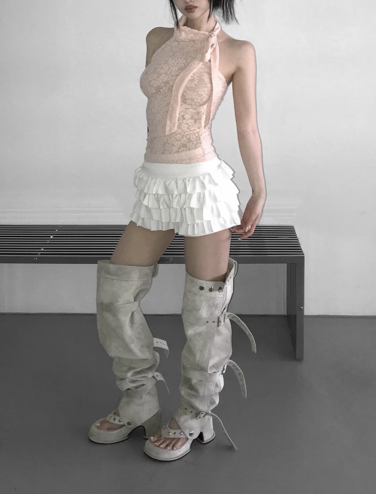 Layered Ruffle Mini Skort