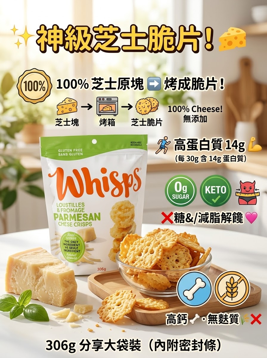 Whisps Parmesan Cheese Crisps 306g