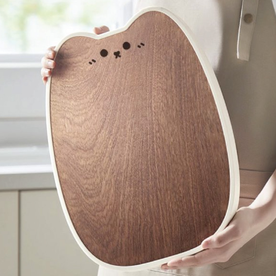 可愛貓耳烏檀木砧板