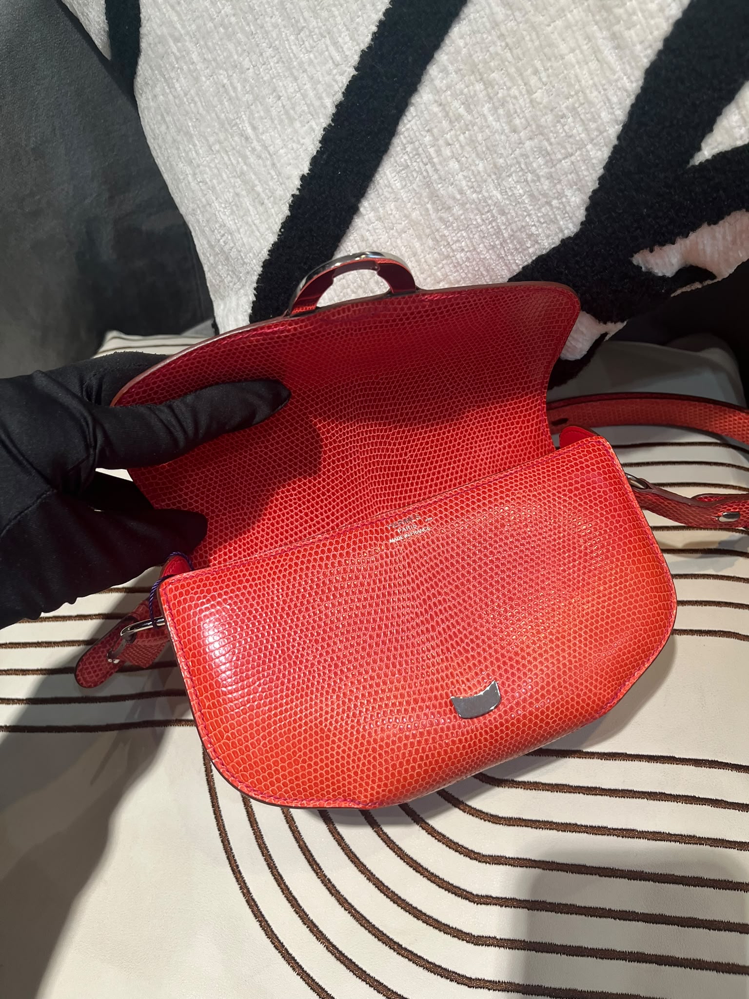 Hermes Varanus Niloticus Lizard Cherche Midi 18 100%Authentic, 98%New ☑️Dust bag