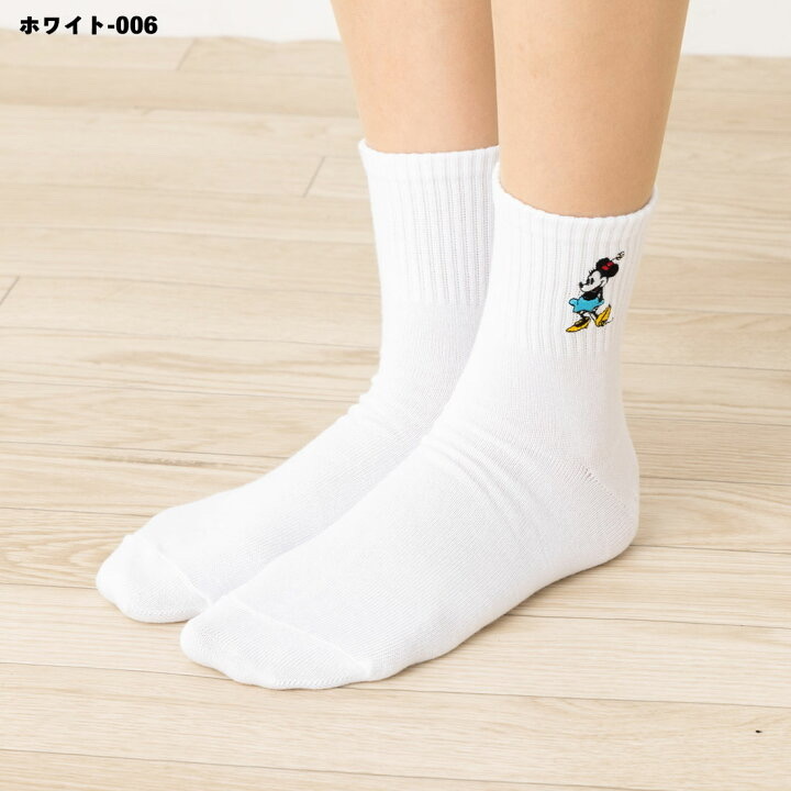Disney系列刺繡襪 - 米妮（白）