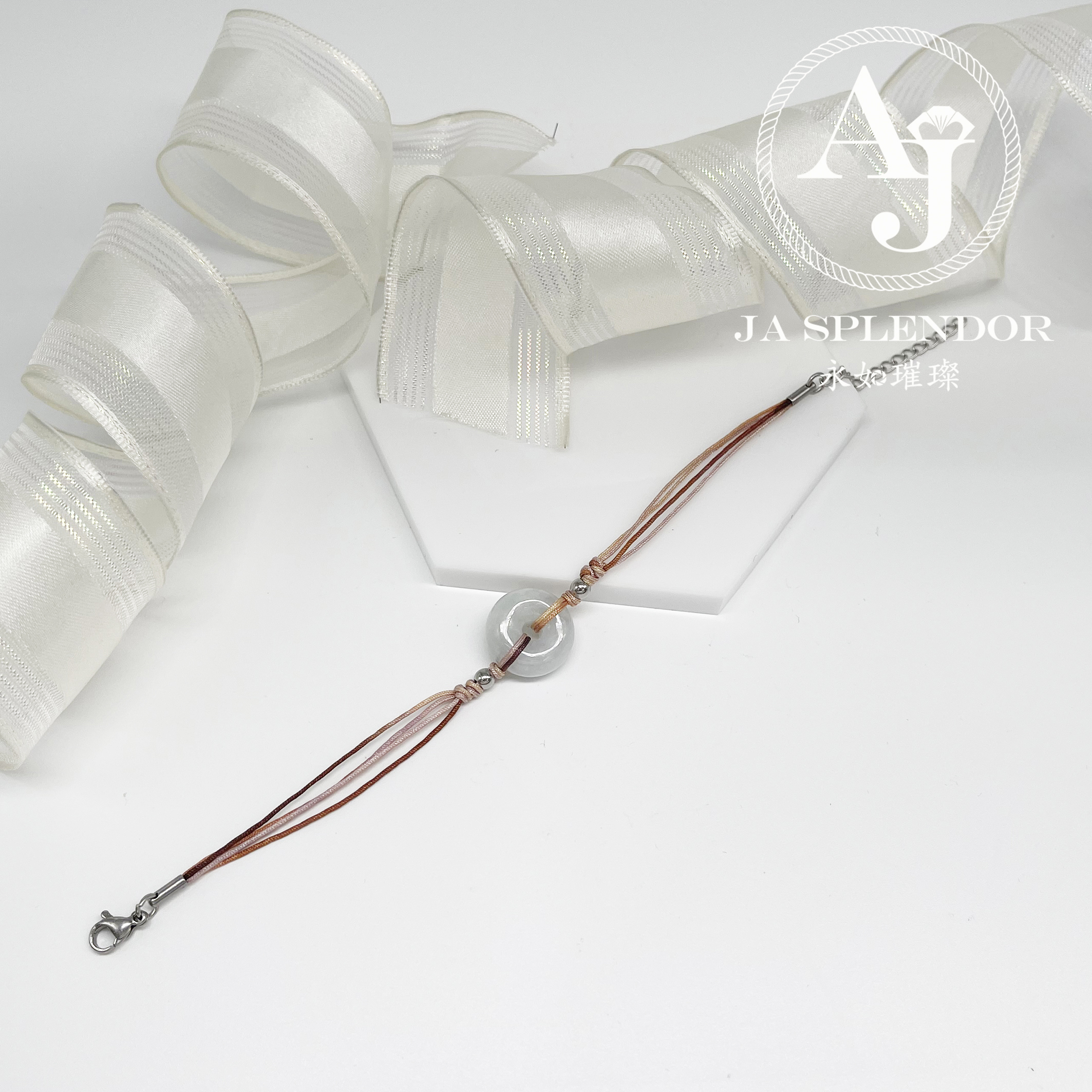 JN-2039 天然翡翠A玉 平安健康彩色幸運手鏈