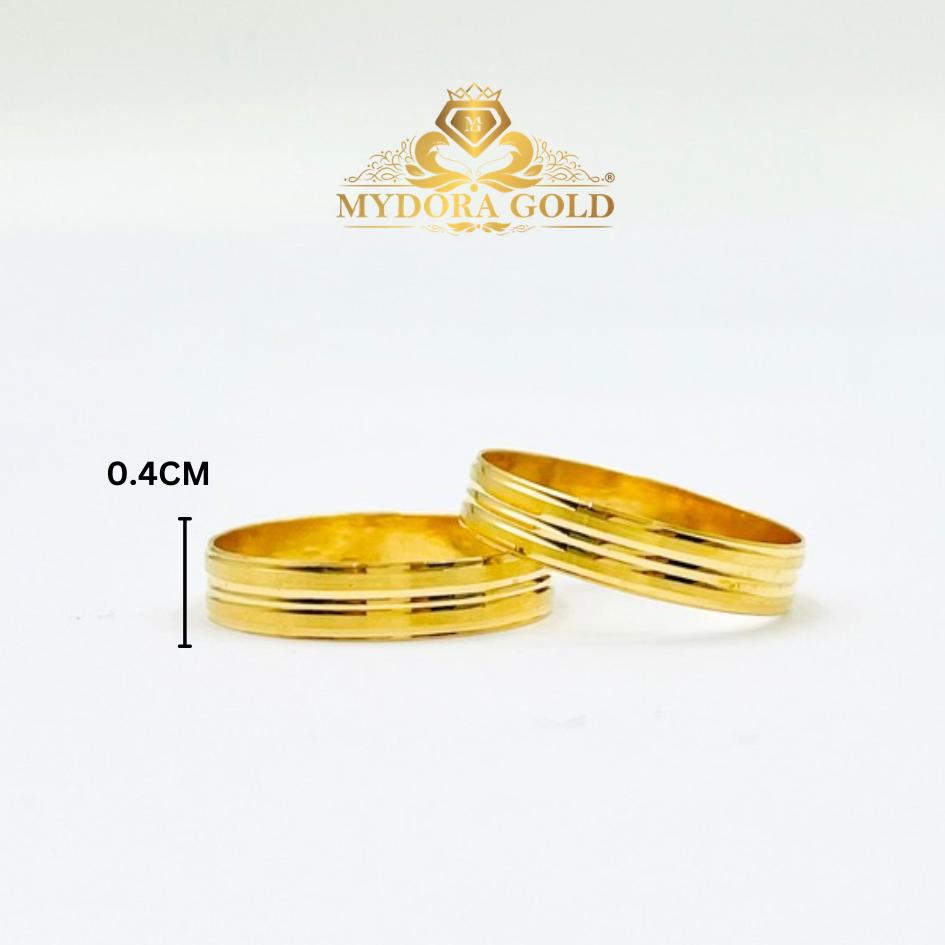 MYDORA Cincin Belah Rotan Double Line l EMAS 916/22K