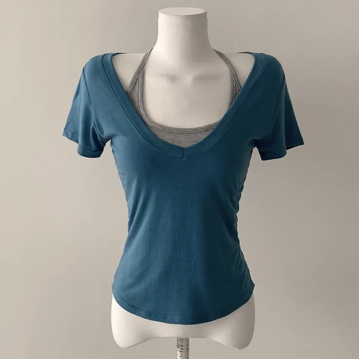 Halter Neck Layered V-Neck Top