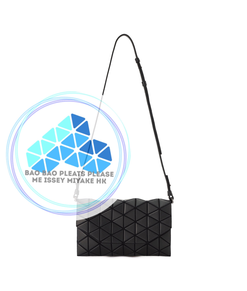 BAO BAO 啞面皮革立體三角格復古翻蓋斜孭袋tonneau flip crossbody bag