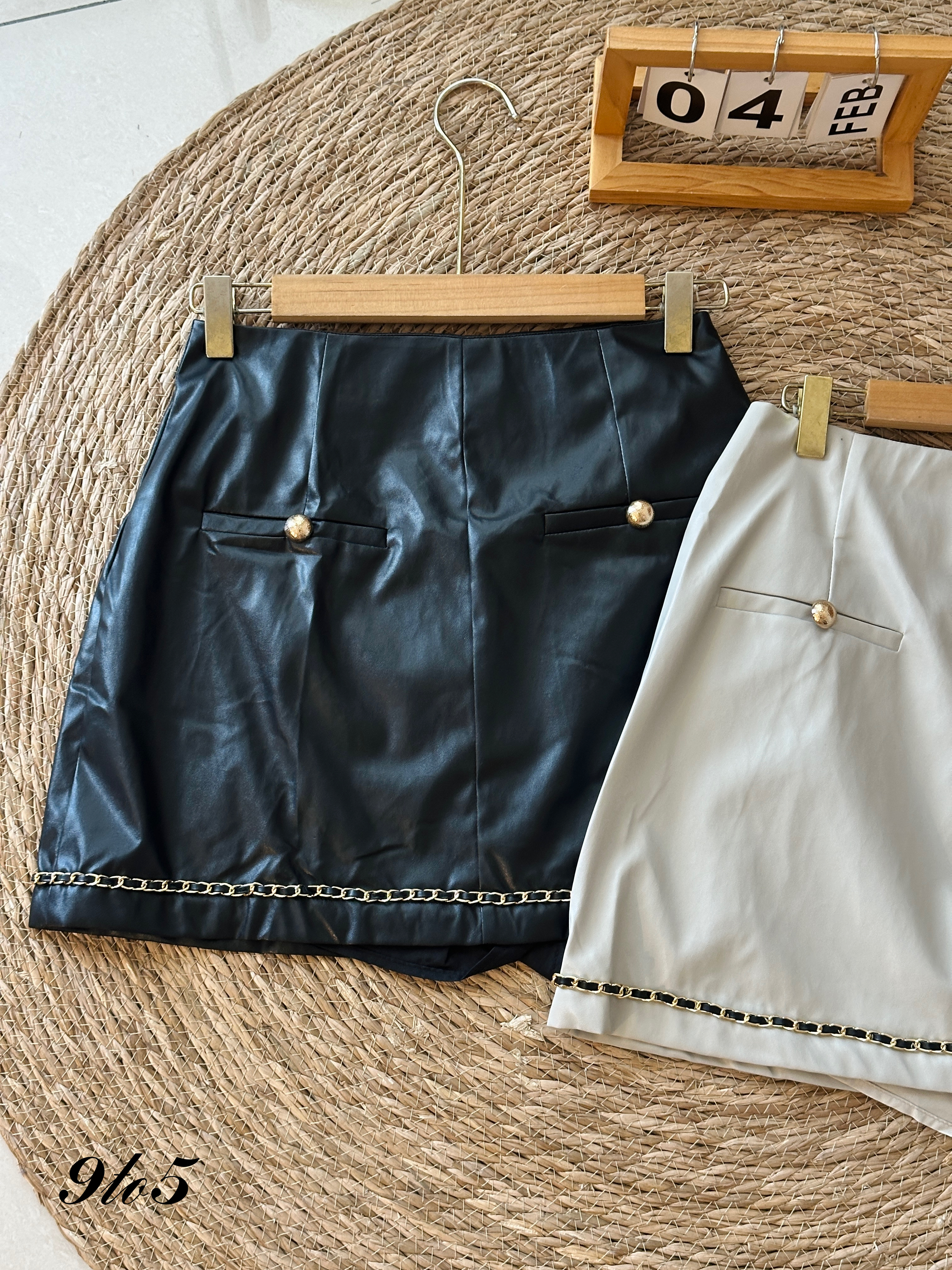 S1785 Leather Short Skirt - 3 Colors