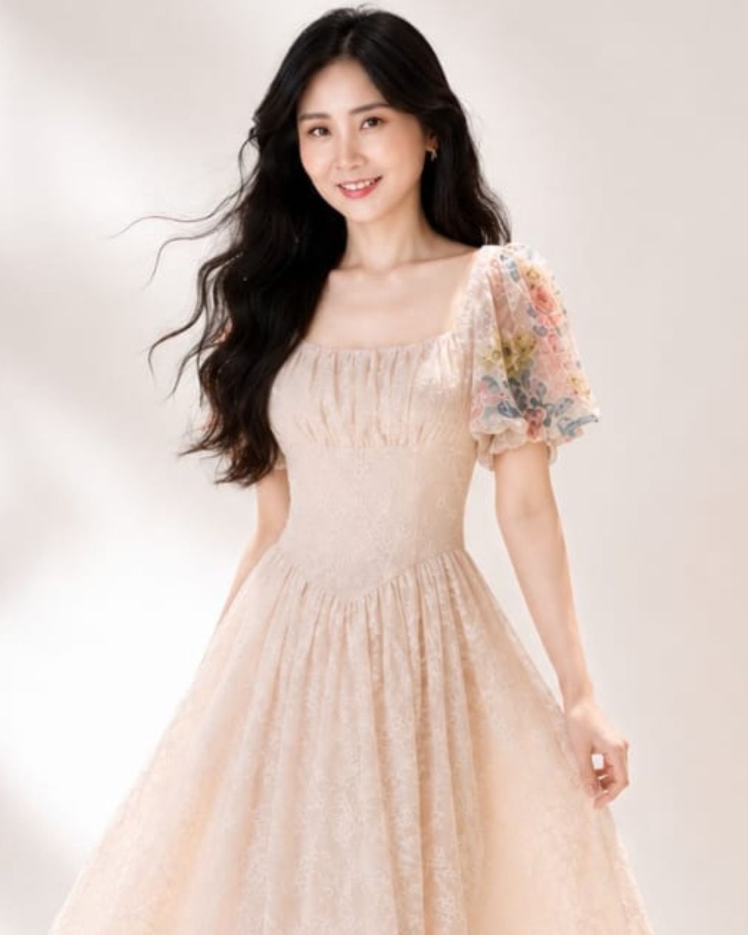 5135 Claudia Square Neck / Off-Shoulder Soft Maxi Dress
