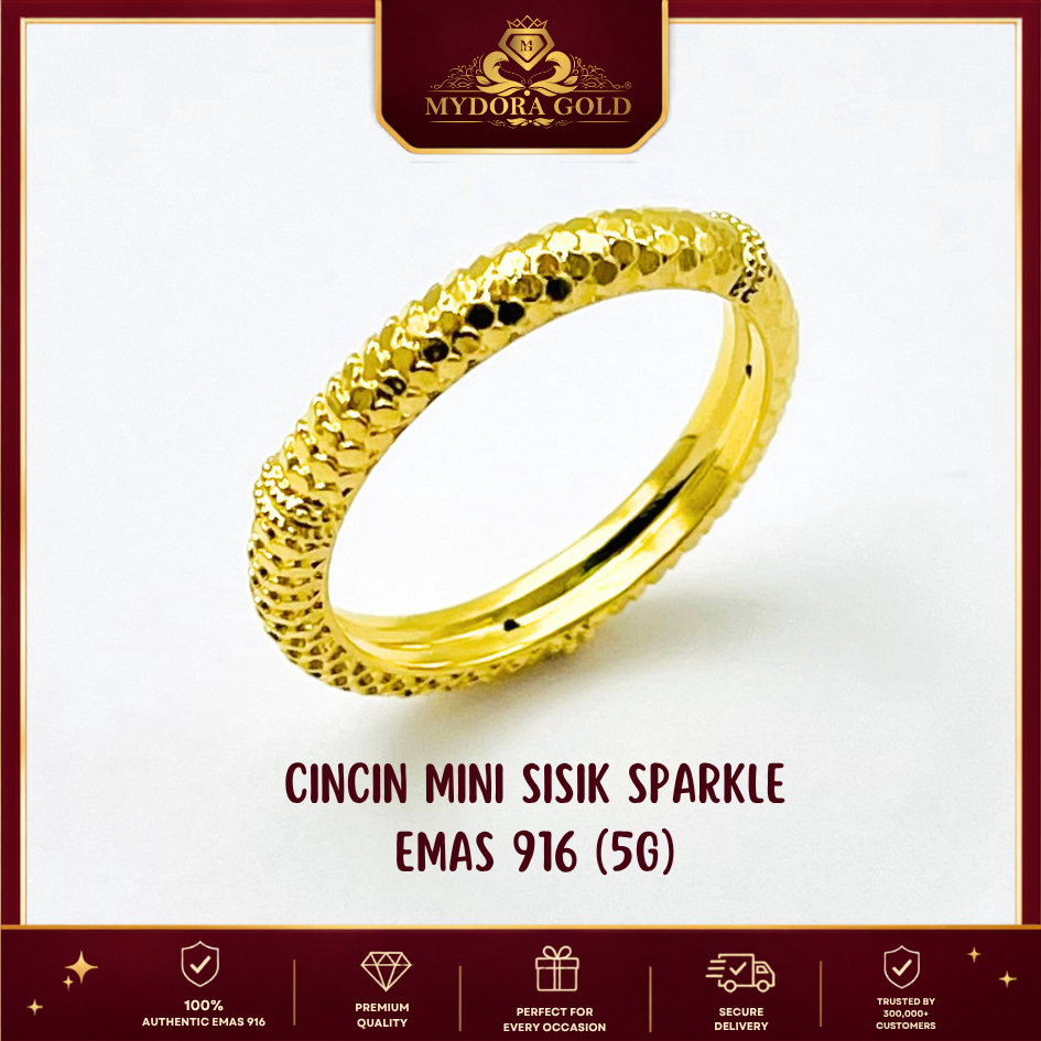 MYDORA Cincin Mini Sisik Sparkle (5G) l EMAS 916/22K