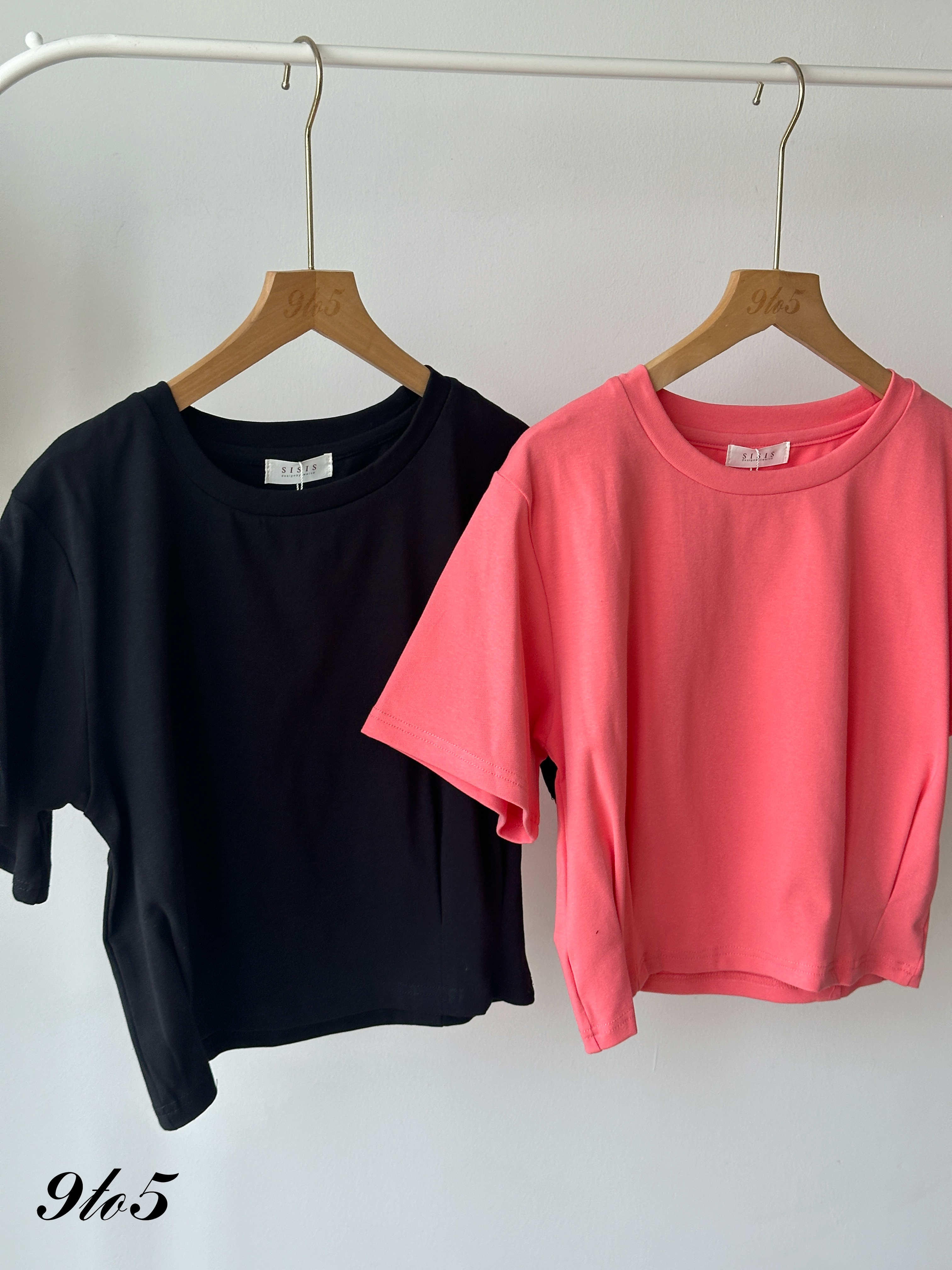 T4370 Short Sleeve Waisted Crop Top - 5 Colors 