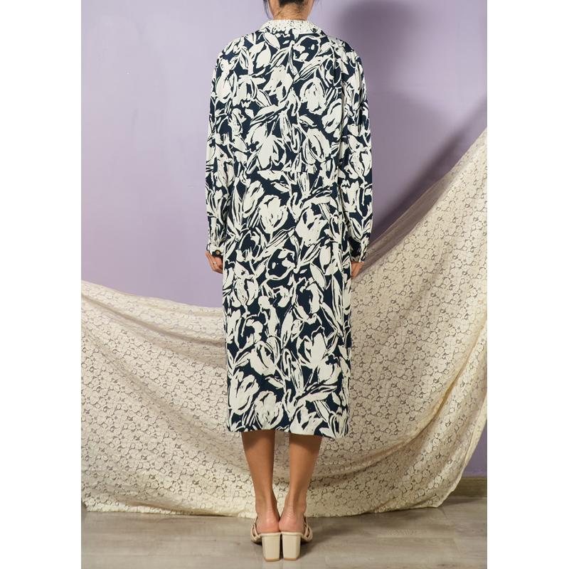 Plus Size Vintage Japanese Tulip Pattern with Extra Lace Collar Day Dress(MT1608-146)