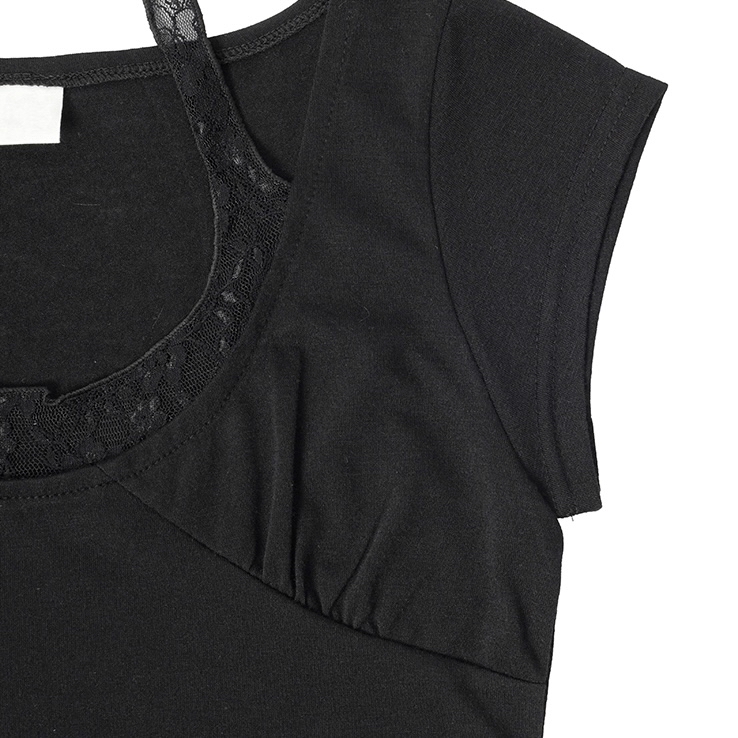 Lace-Trim Halter Layered Top