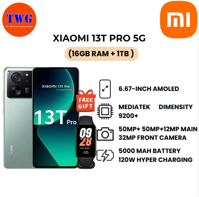 XIAOMI 13T PRO 5G (16gb ram + 1TB )free band 8 active, 100% ORIGINAL MALAYSIA BRAND NEW