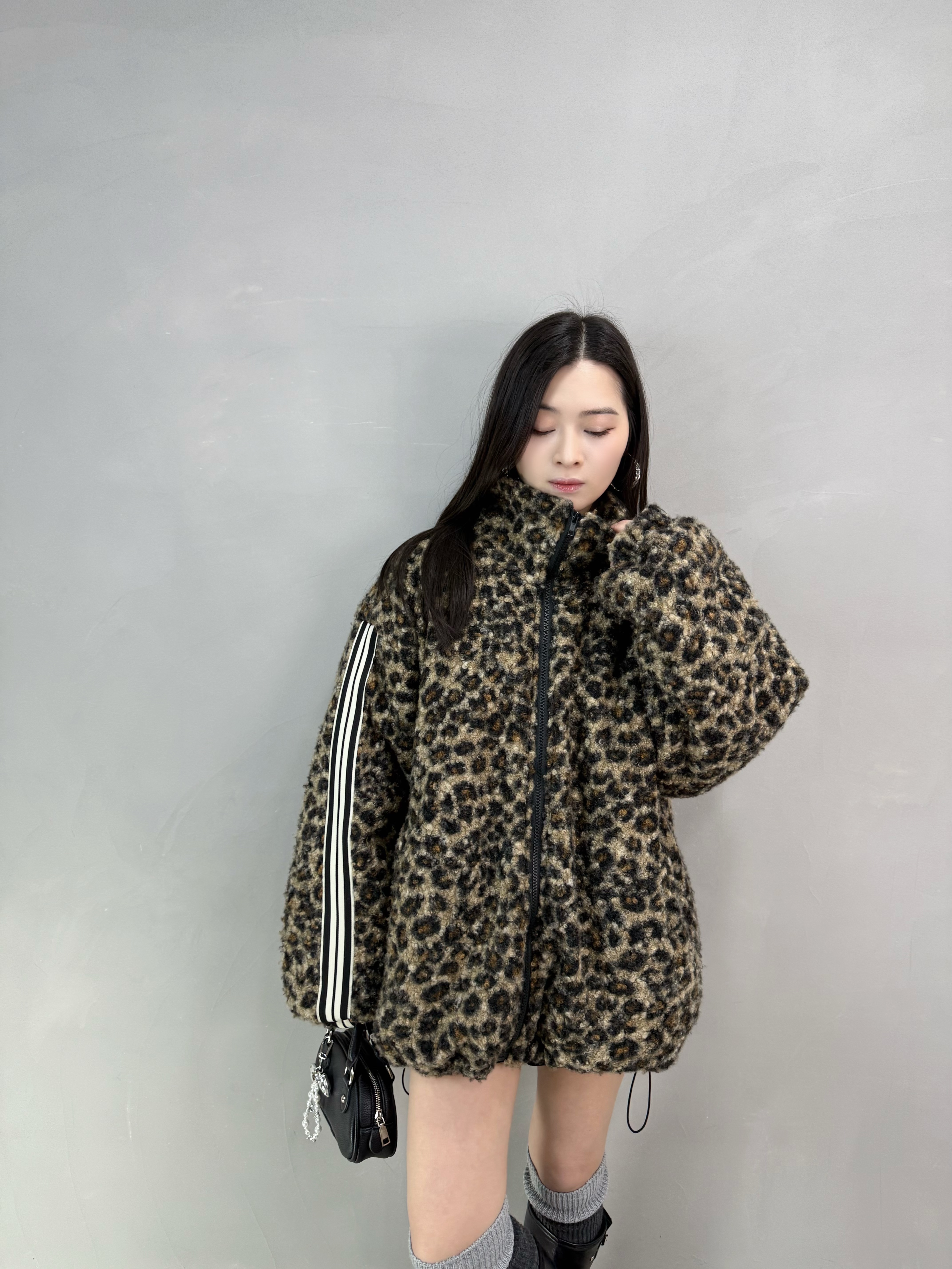 D75 豹紋夾棉褸