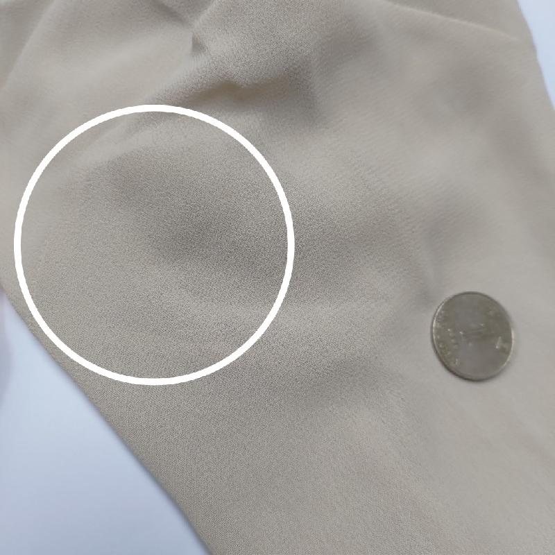 Vintage Japanese Beige Chiffon Tie Collar Blouse Shirt with Lace Accent (MT1840-35)