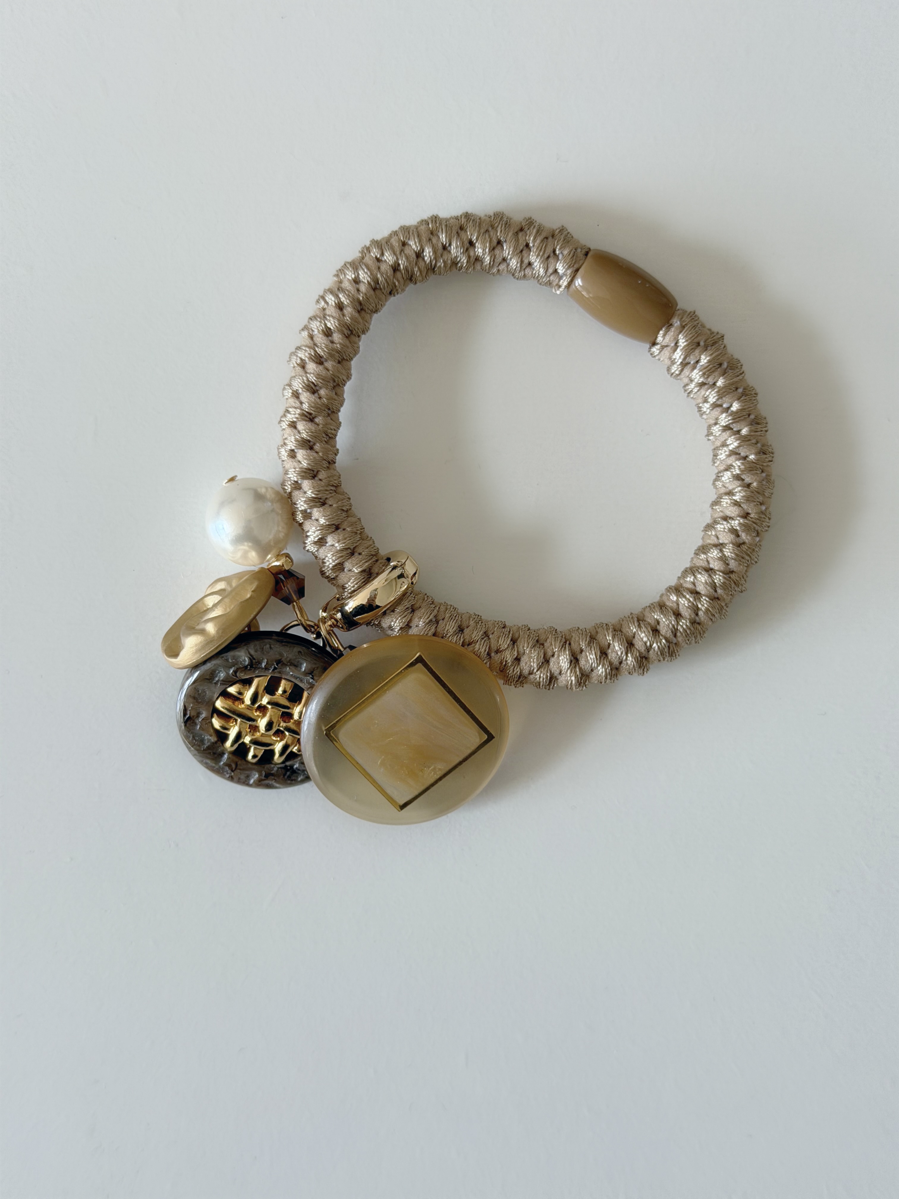 日本復古鈕扣綁髮橡筋/4